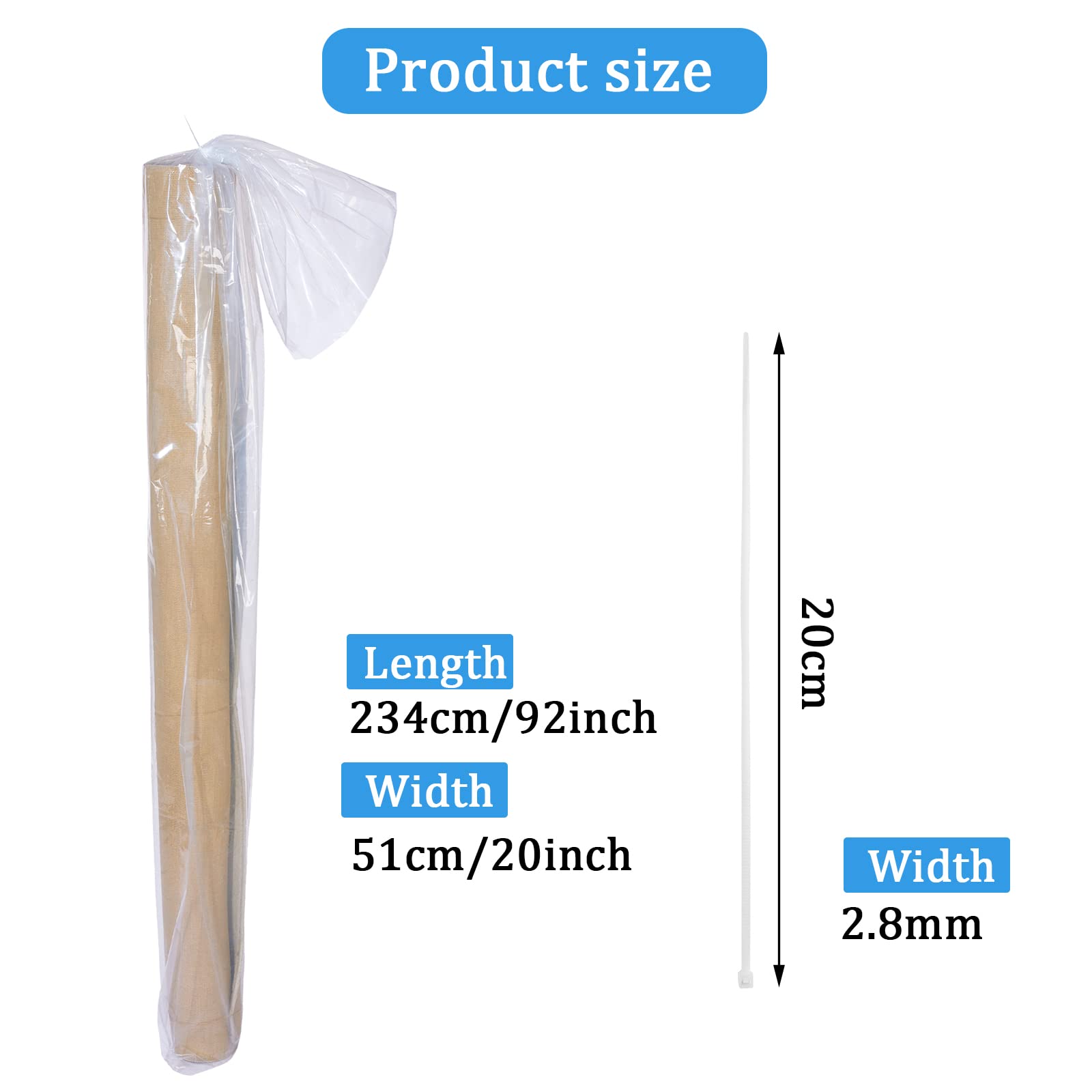 Carpet Storage Bags Jumbo Rug Storage Bag Large Clear Plastic Bag For Carpet With Nylon Cable Zip Ties For Indoor Outdoor Carpet