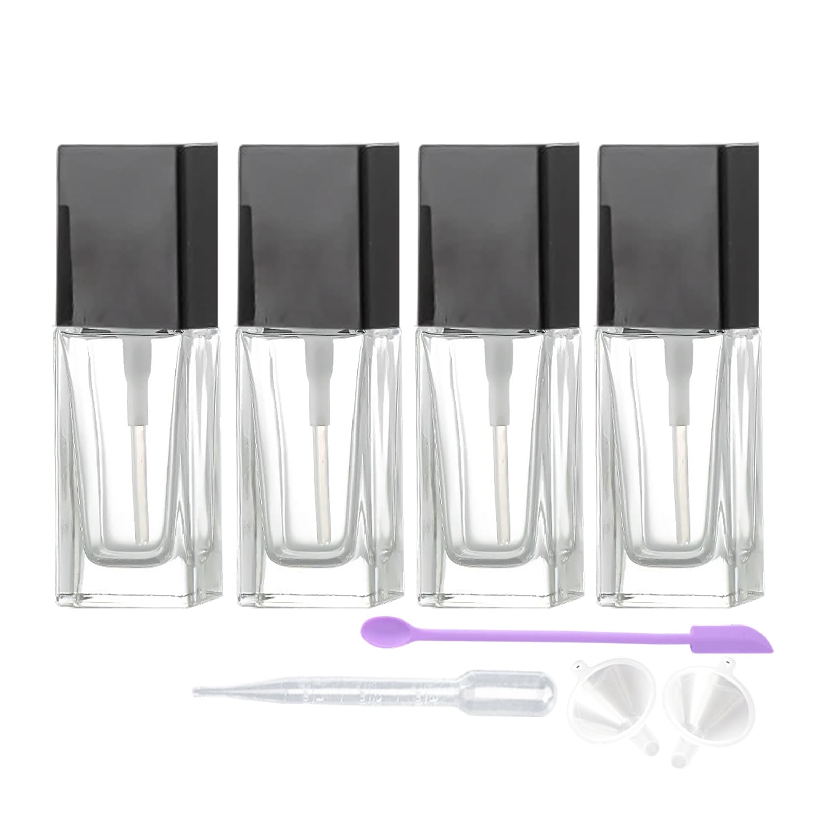 DZREVEOTA 1oz Square Glass Foundation Bottles,Empty Square Lotion Pump Bottle Cosmetic Travel Foundation Essence Emulsion Sample