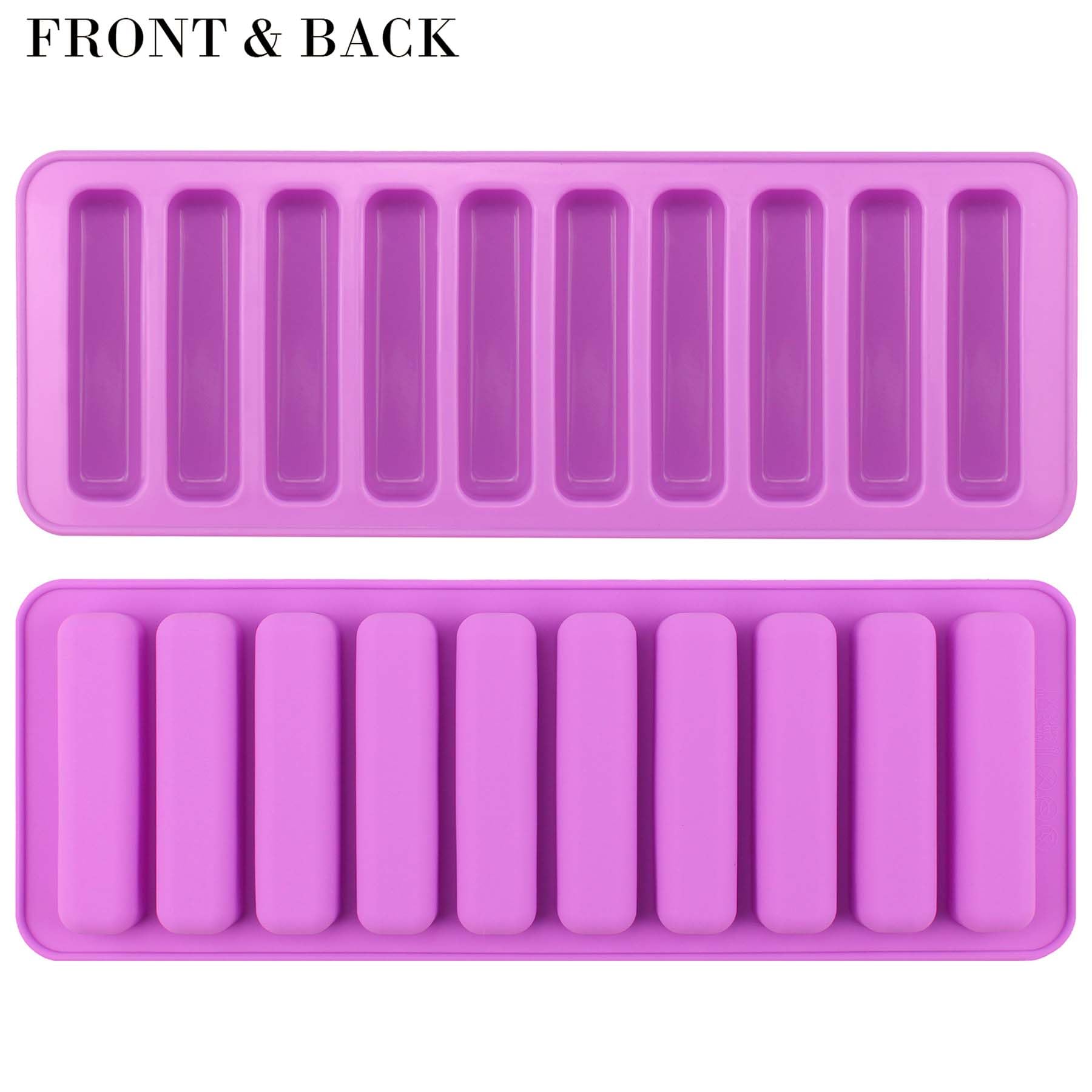Funshowcase Rectangular Oblong Chocolate Cracker Bar Stick Block Ice Tube Jelly Tray Cylinder Silicone Candy Mold