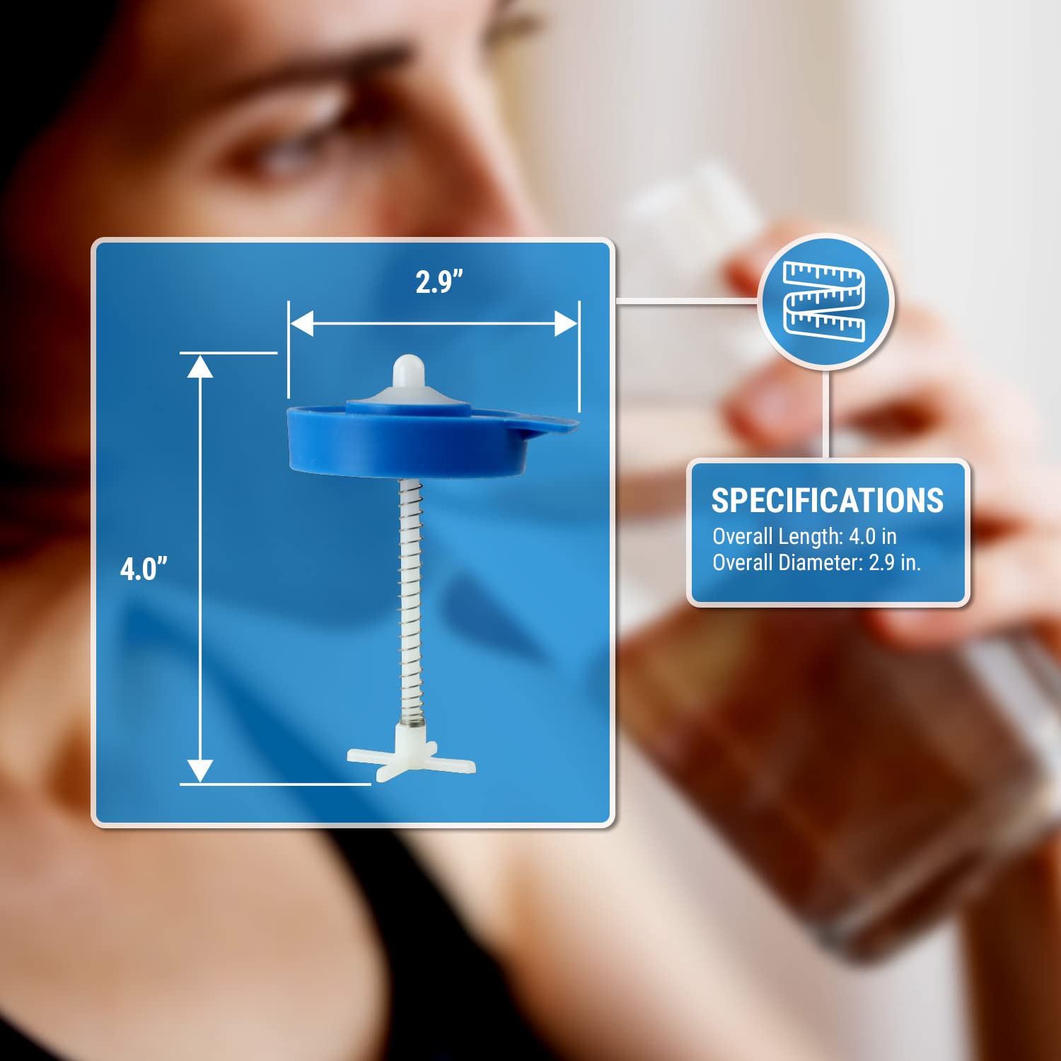2Pk Trrwc01 Reusable No-Splash Cap For 48Mm Screw Top/Snap On Crown Top (Needs To Remove Inside White Ring) 3 & 5 Gallon Bottles