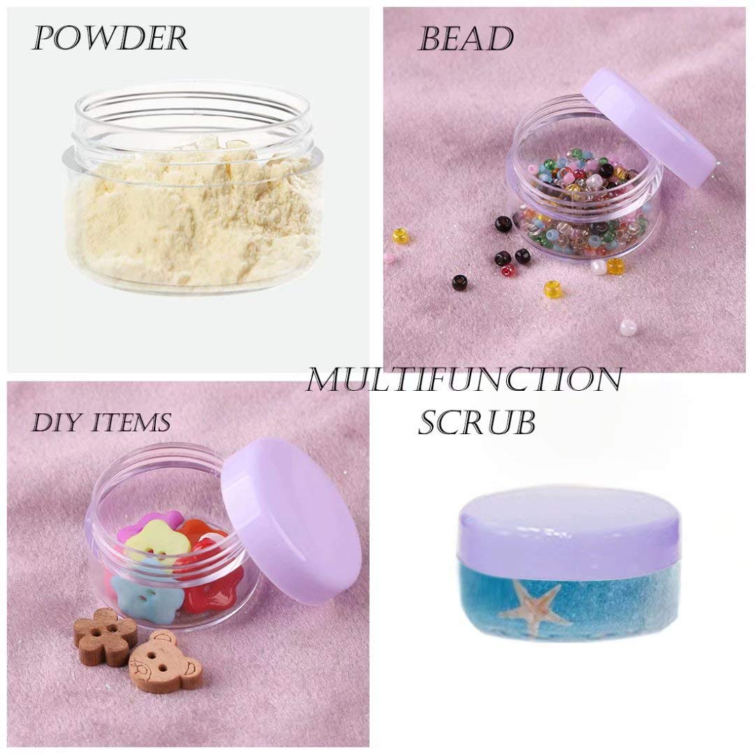 Zejia 5 Gram Cosmetic Containers 50Pcs Sample Jars Tiny Makeup Sample Containers With Lids(Purple)