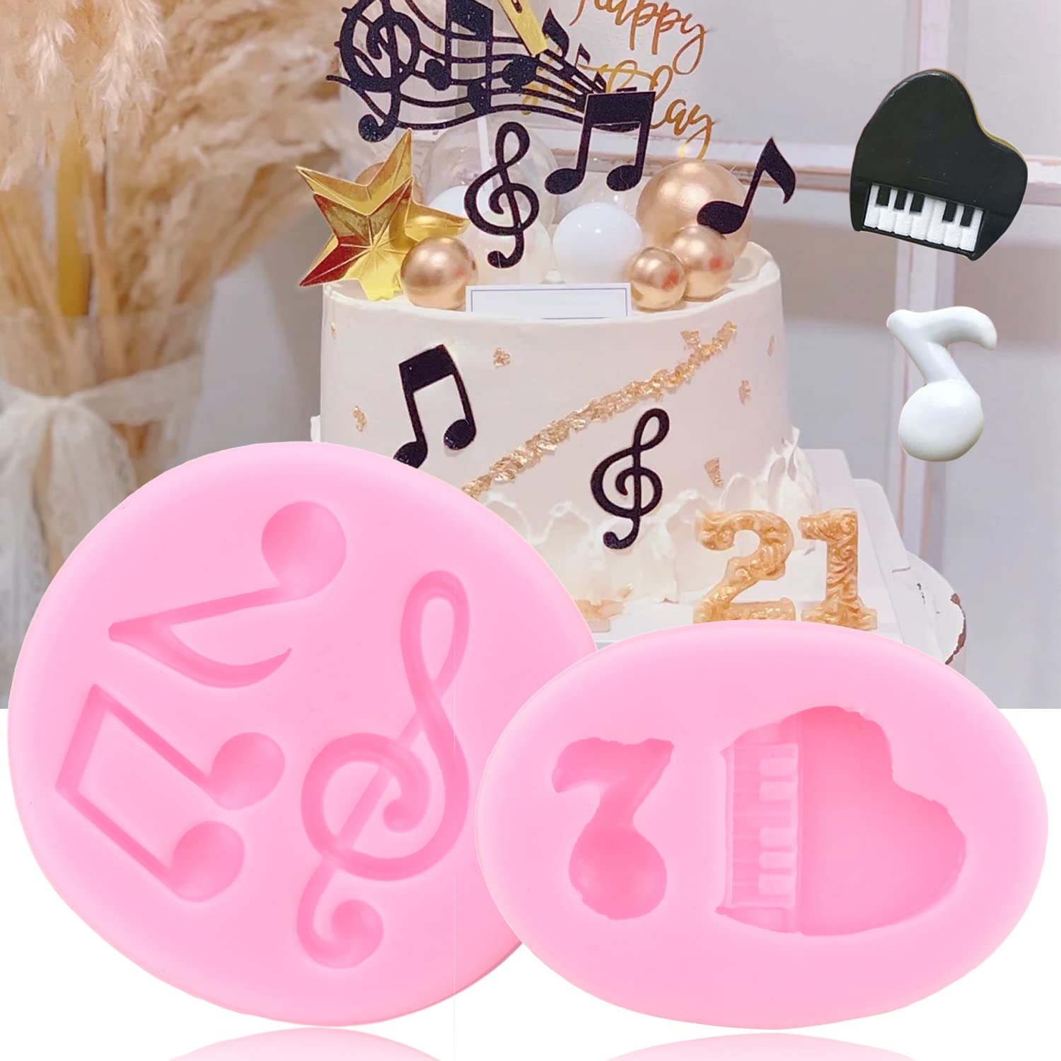 Zixiang Music Note Fondant Mold Piano Saxophone Silicone Molds For Cake Decorating Cupcake Topper Candy Polymer Clay Chocolate G
