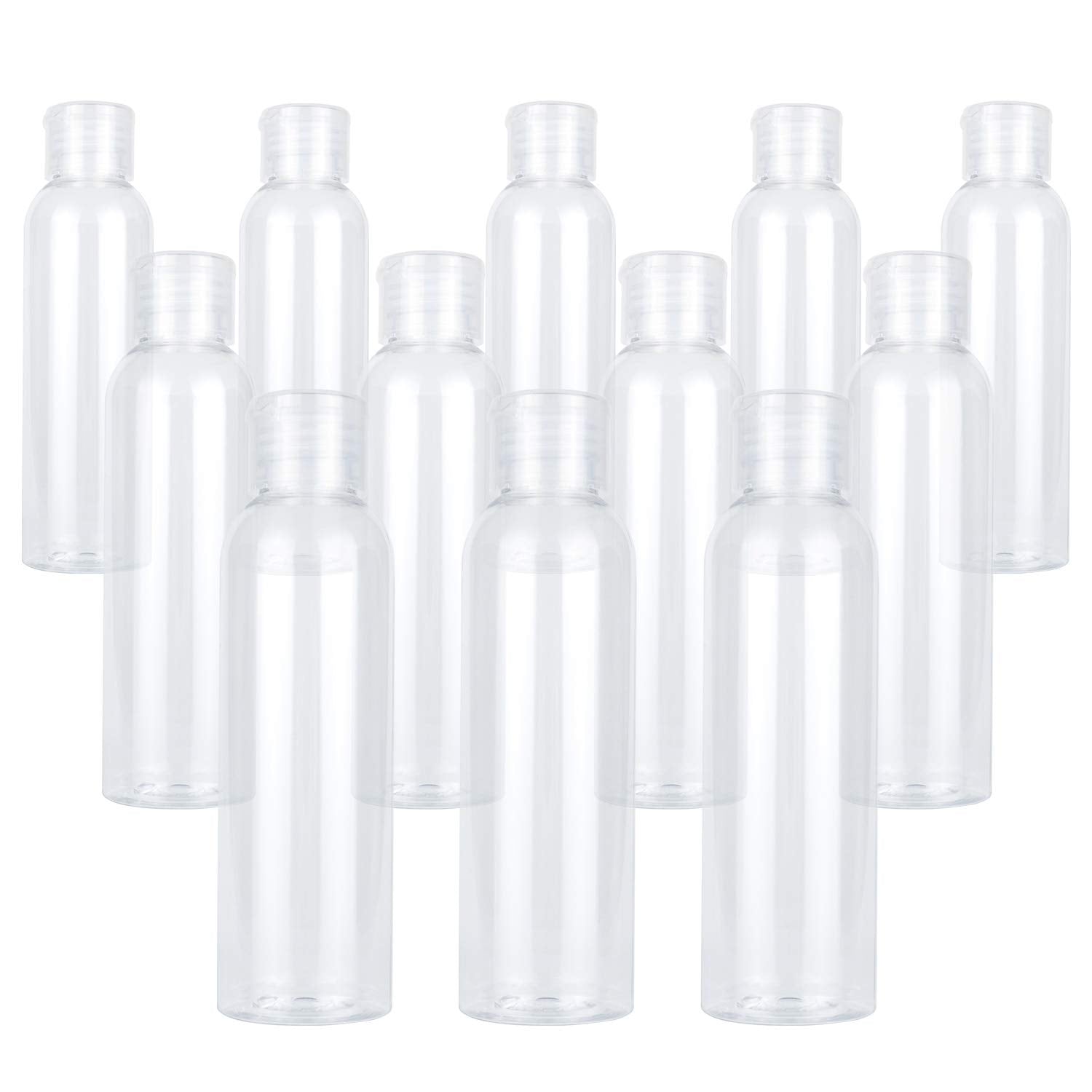Trendbox 12 Pack Plastic Empty Bottles With Flip Cap For Shampoo, Lotions, Liquid Body Soap, Cream (4 Oz / 120 Ml)