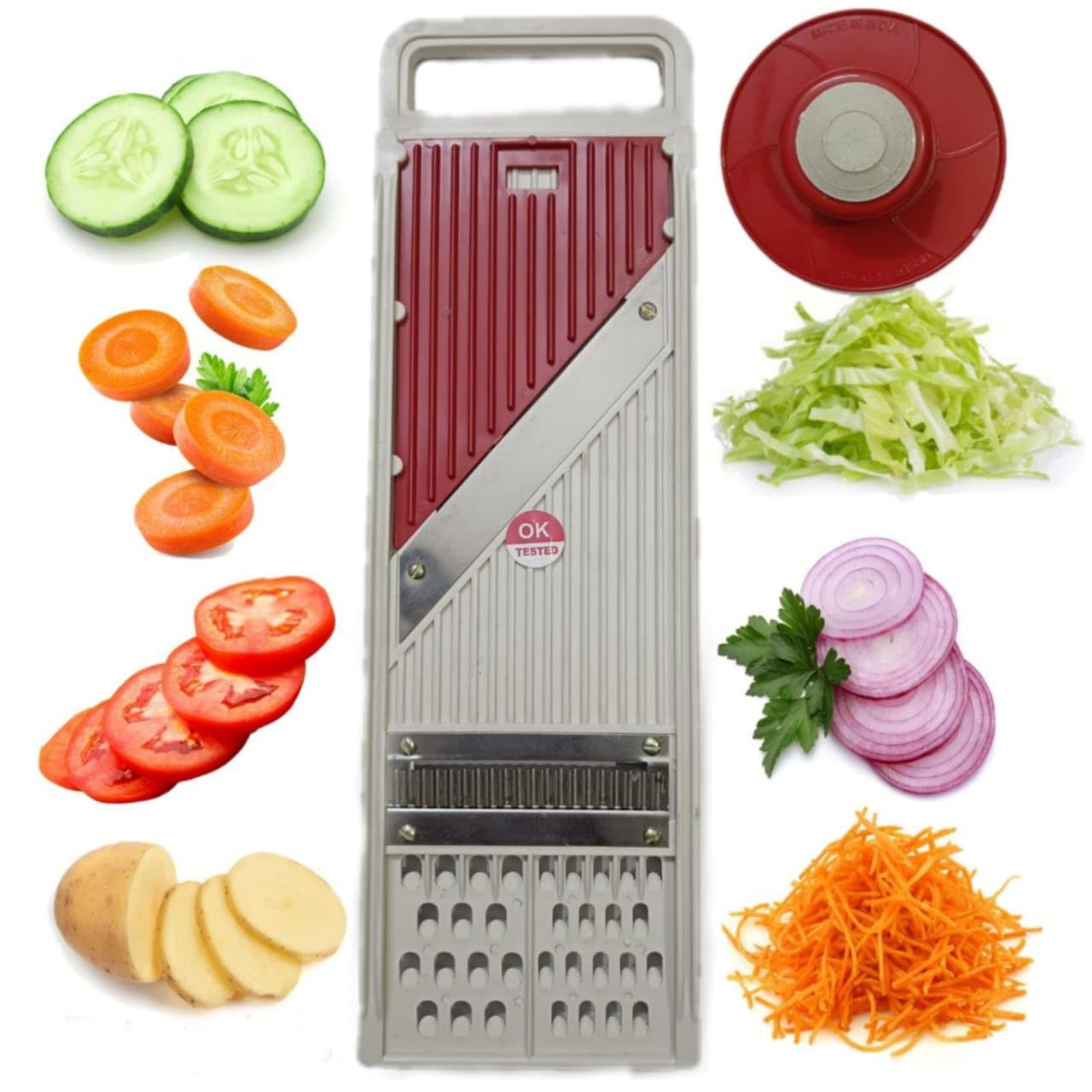 N.I Products Vegetable Slicer And Dicer, MultiPurpose Chopper With Stainless Steel Blades