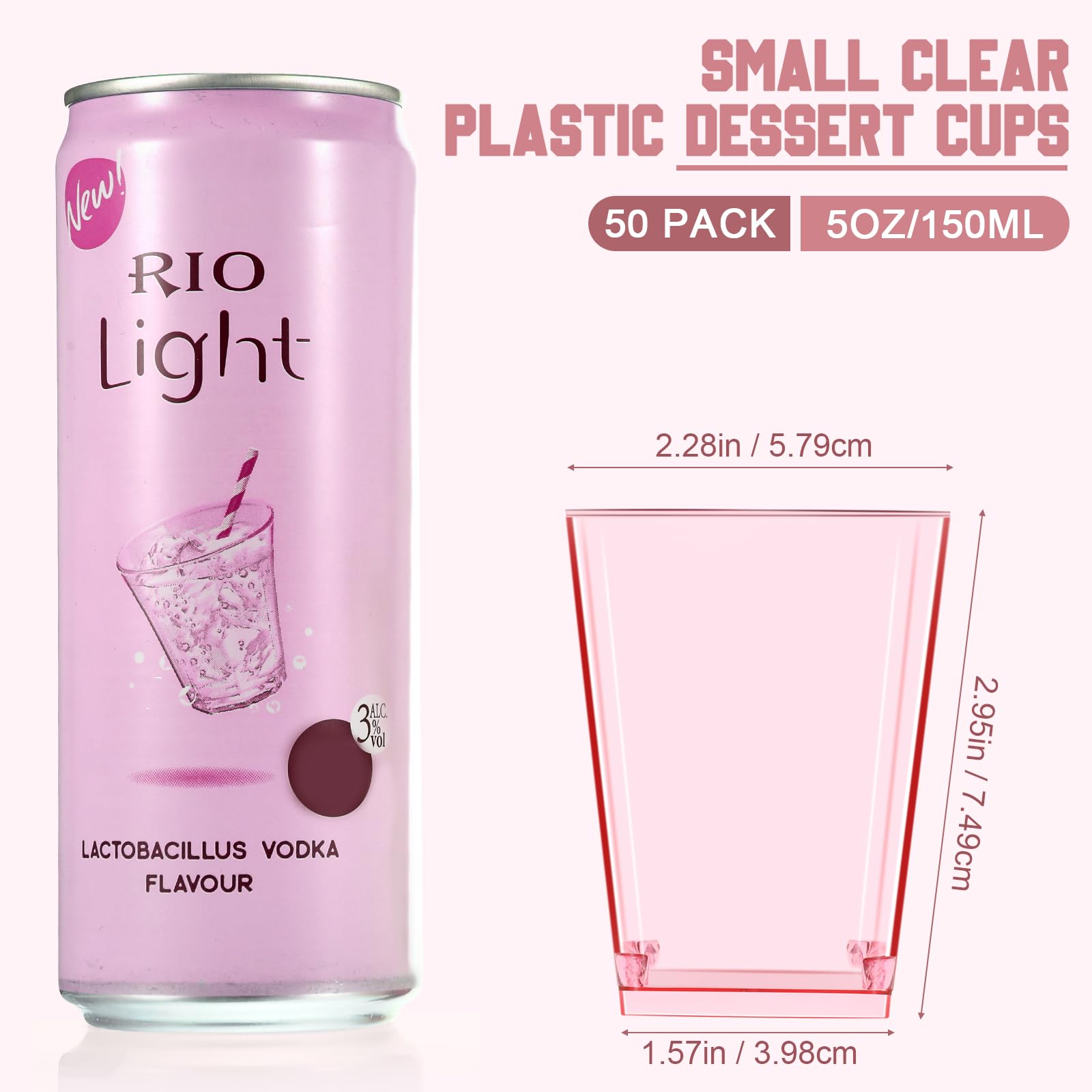 Mifoci 50 Pcs 5 Oz Plastic Dessert Cups Appetizer Cups For Parties Mini Square Disposable Dessert Cups Clear Parfait Cups Desser