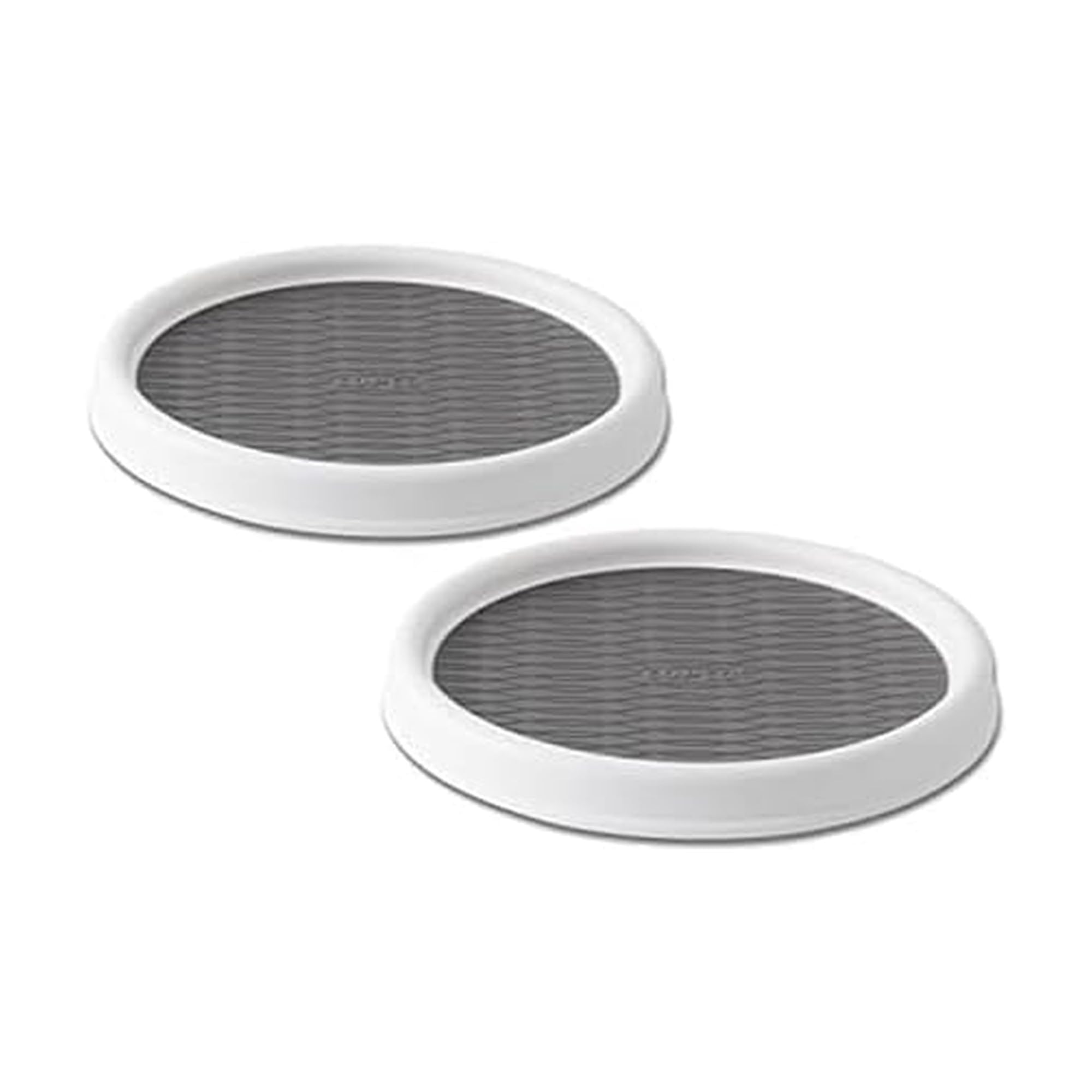 Copco 9 Inch Non Skid Pantry Cabinet Lazy Susan Turntable, Set of 2, Spinning Organizer for Kitchen, Countertop, or Bathroom, Wh