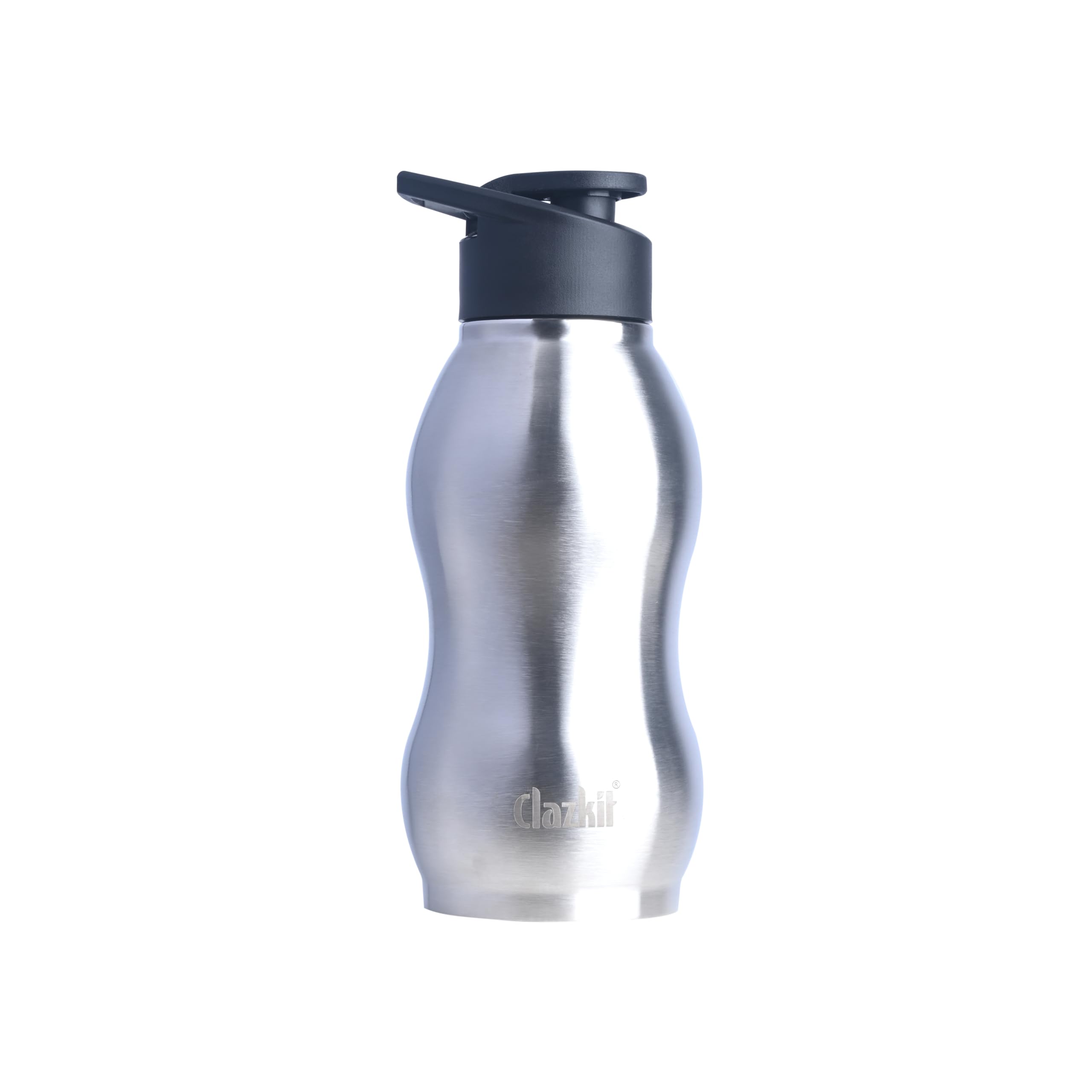 Clazkit Platina 750Ml Sporty Stainless Steel Water Bottle Set Of 2 |Isi Certified |Leakproof, Rust-Free, Bpa-Free, Durable For C