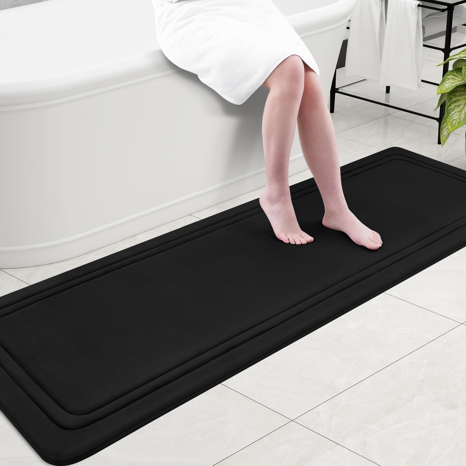 Grandaily Memory Foam Bath Mat Rug 70X24, Ultra Soft, Non-Slip And Absorbent Bathroom Rugs, Machine Wash Dry, Comfortable Bath R