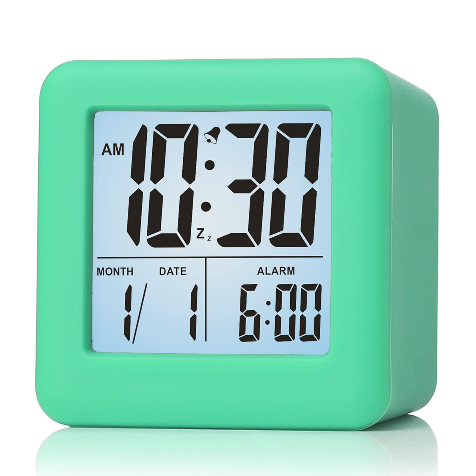 Plumeet Digital Alarm Clock Kids Clock with Snooze and White Nightlight - Easy Setting Travel Alarm Clocks Display Time, Date, A
