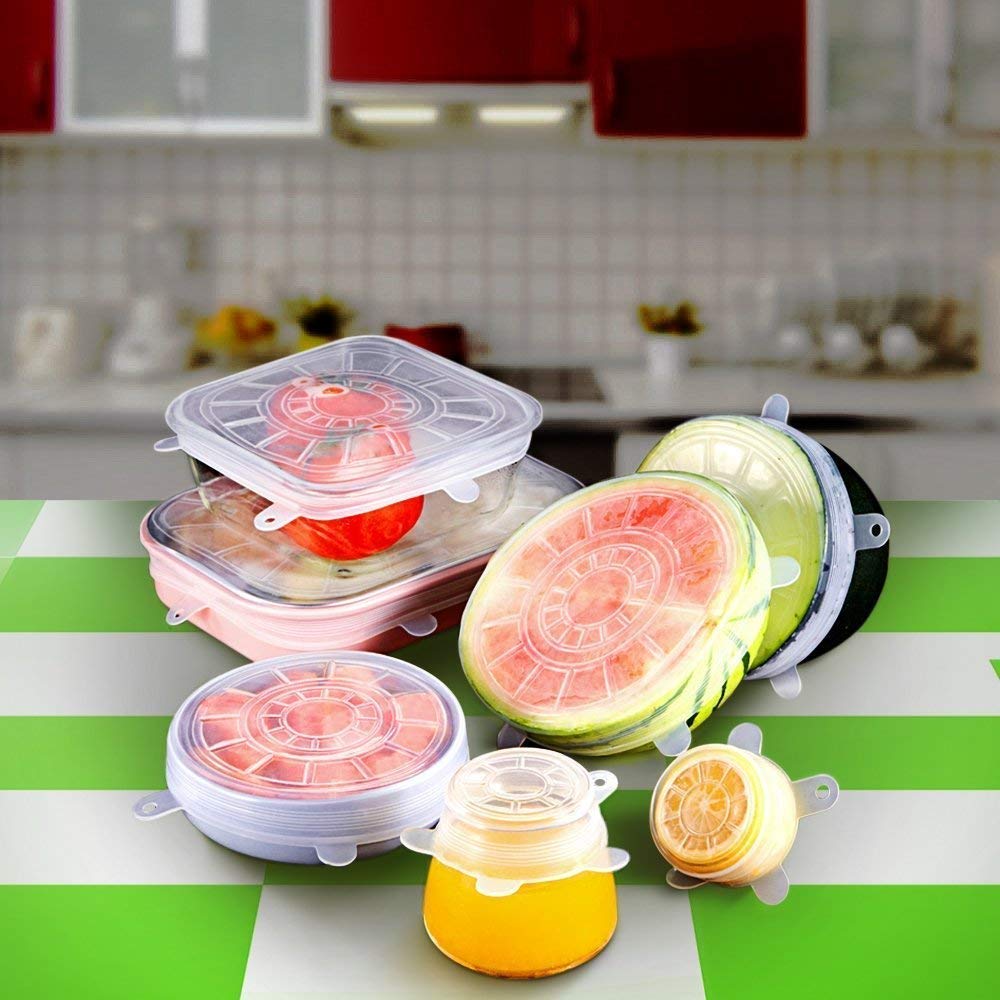JRT Silicone Lid Set, Silicon lids for containers, Silicon Stretchable lids, Silicone lids and Cover  Multicolor