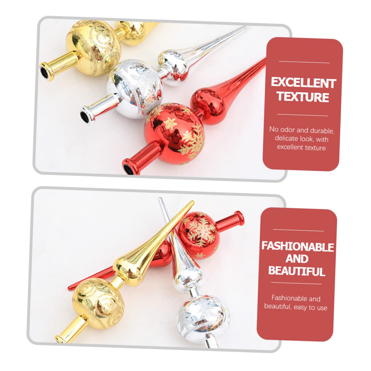 BESTOYARD Christmas Tree Top Star Table Topper Country Retro Decor Pointed Glitter Xmas Tree Star Shape Top Hat Supplies Bow Tie