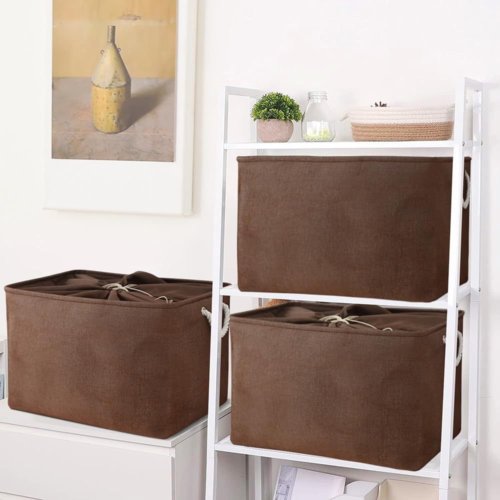 Thewarmhome Organization And Storage For Organizing - Extra Jumbo 3 Pack 20.5X15.7X13.8 Inch Fabric Storage Bin For Shelves, Sto