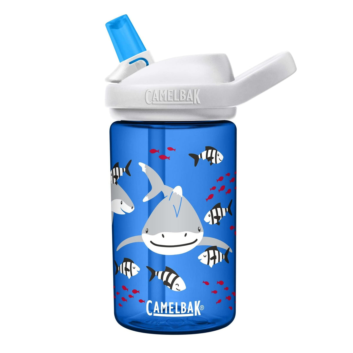 Camelbak Eddy+ 14Oz Kids Water Bottle With Tritan Renew - Straw Top, Leak-Proof When Closed, Friendly Sharks