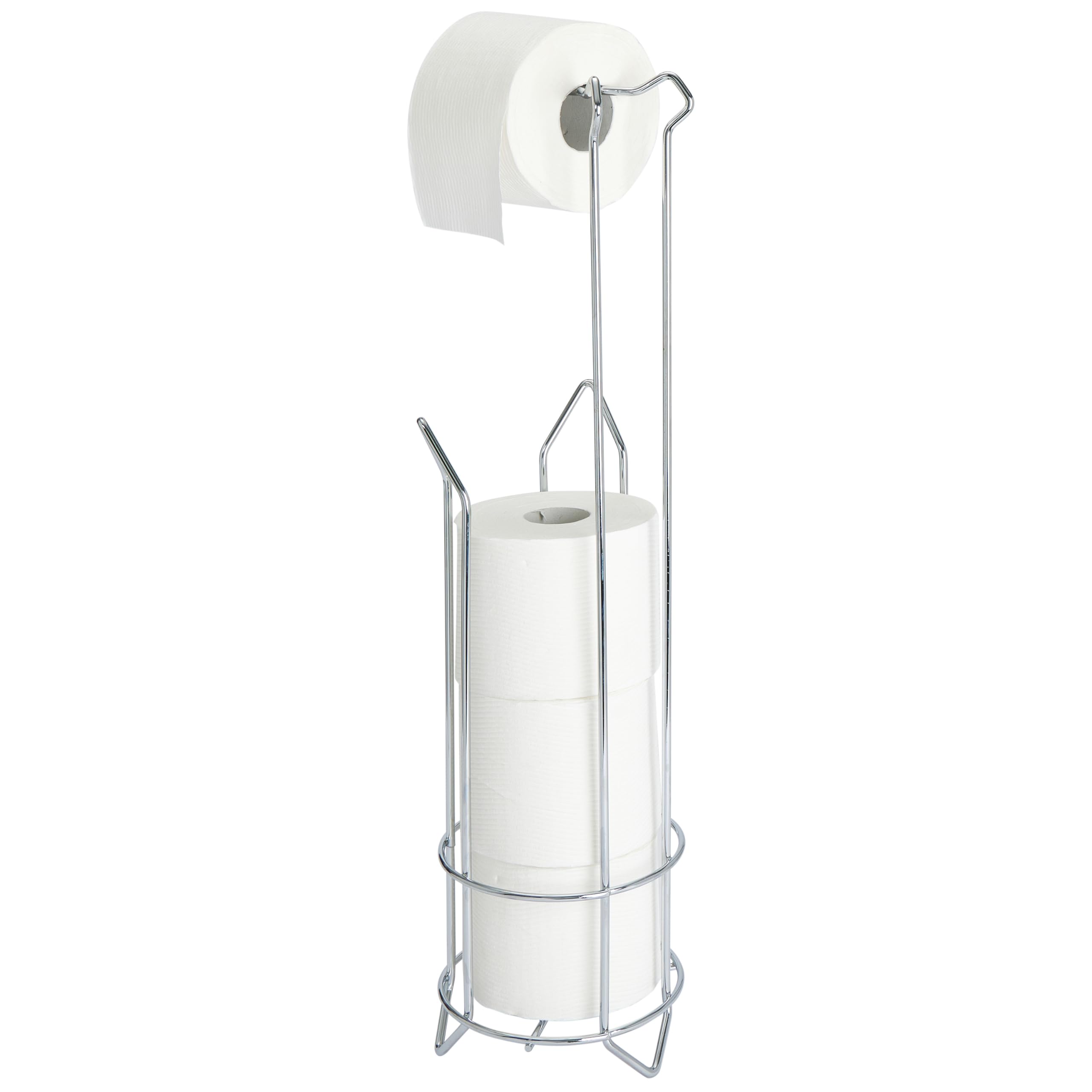 Bath Bliss Holder and Dispenser in Satin Nickel  Holds  Durable Iron Toilet Paper Reserve/Holder & Dispenser  Bathroom Storage for 4 Rolls Rust Resistant