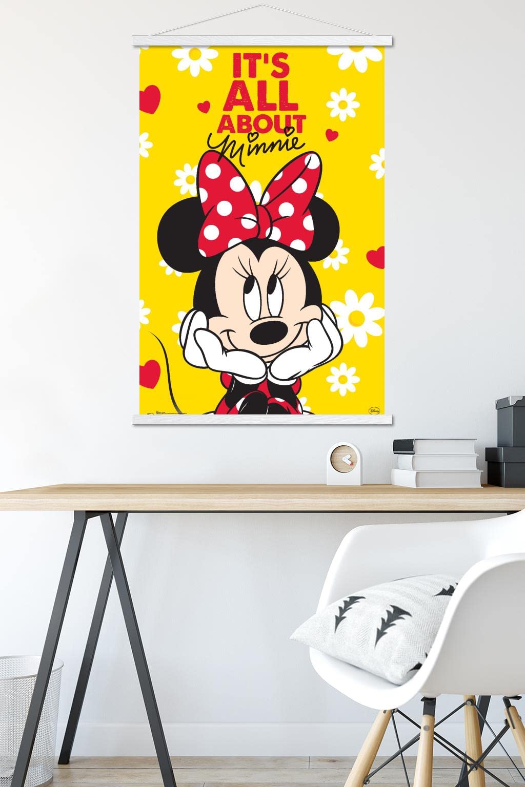 Trends International Disney Minnie Mouse - Classic Wall Poster, 22.375'' X 34'', Premium Print And White Hanger Bundle