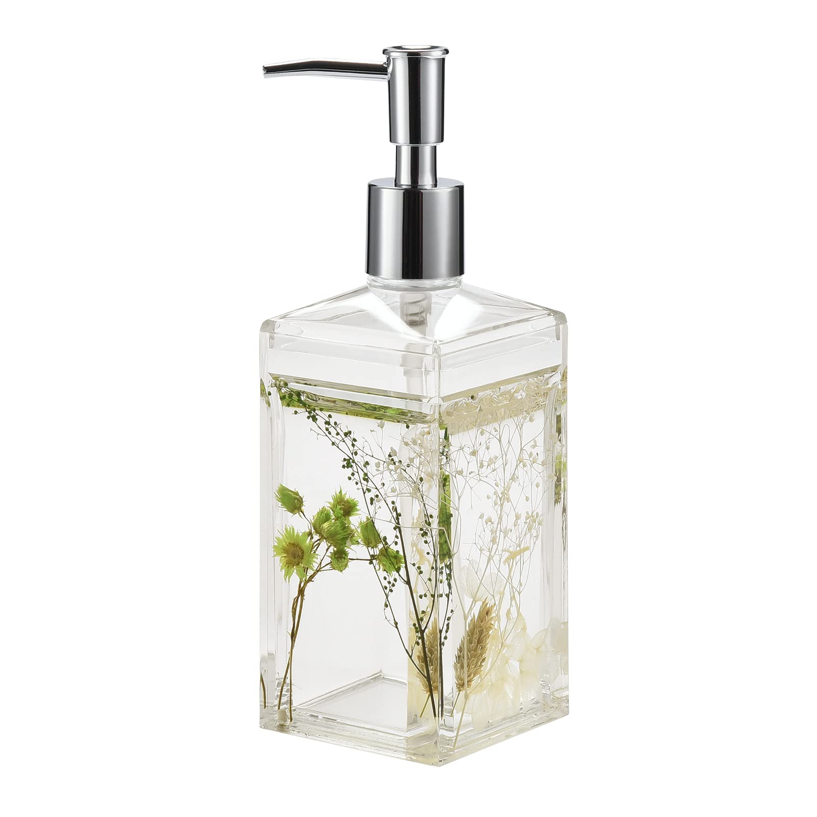 Locco Decor 5-Piece Acrylic 3D Floating Bathroom Accessory Set - Green Plants