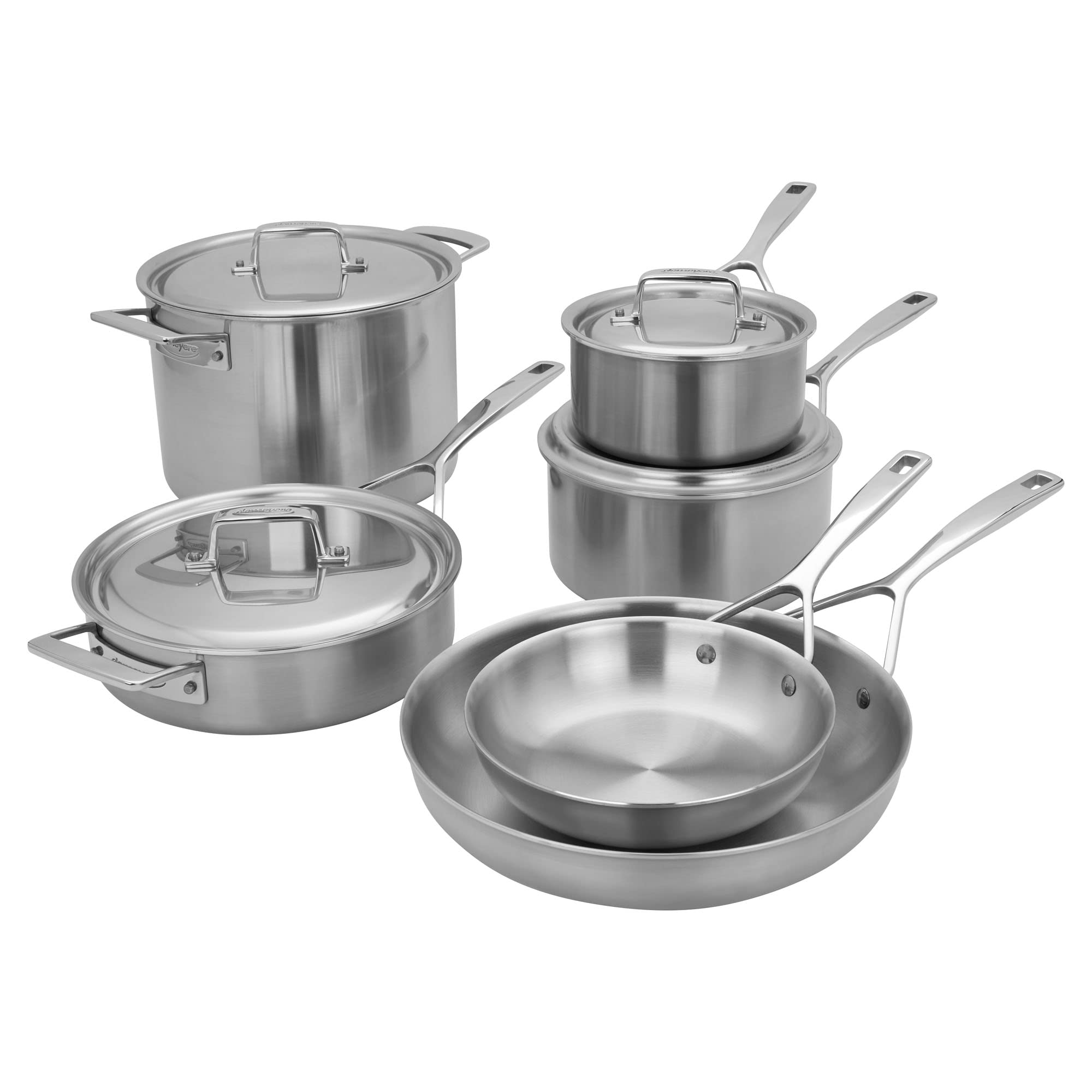 Demeyere Essential 5-ply, 18/10 Stainless Steel, Stay Cool Handle, Oven Safe, Compatible with all Cooktops, Perfect Pour Edge, 1