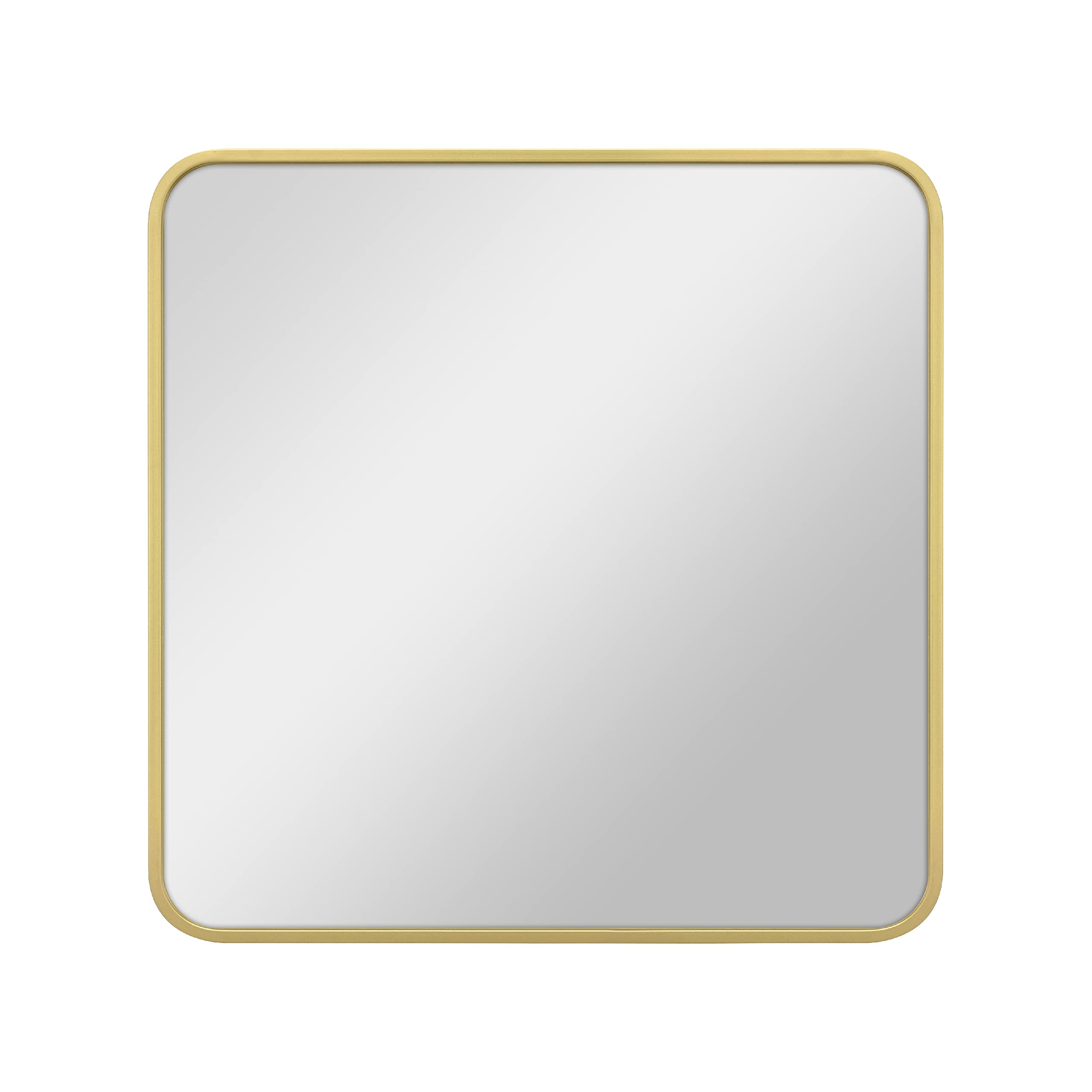 MCS Master & Co. Modern Metal Large Wall Mirror, Minimalist Home Decor Square Mirror with Rounded Corners for Living Room, Bedro