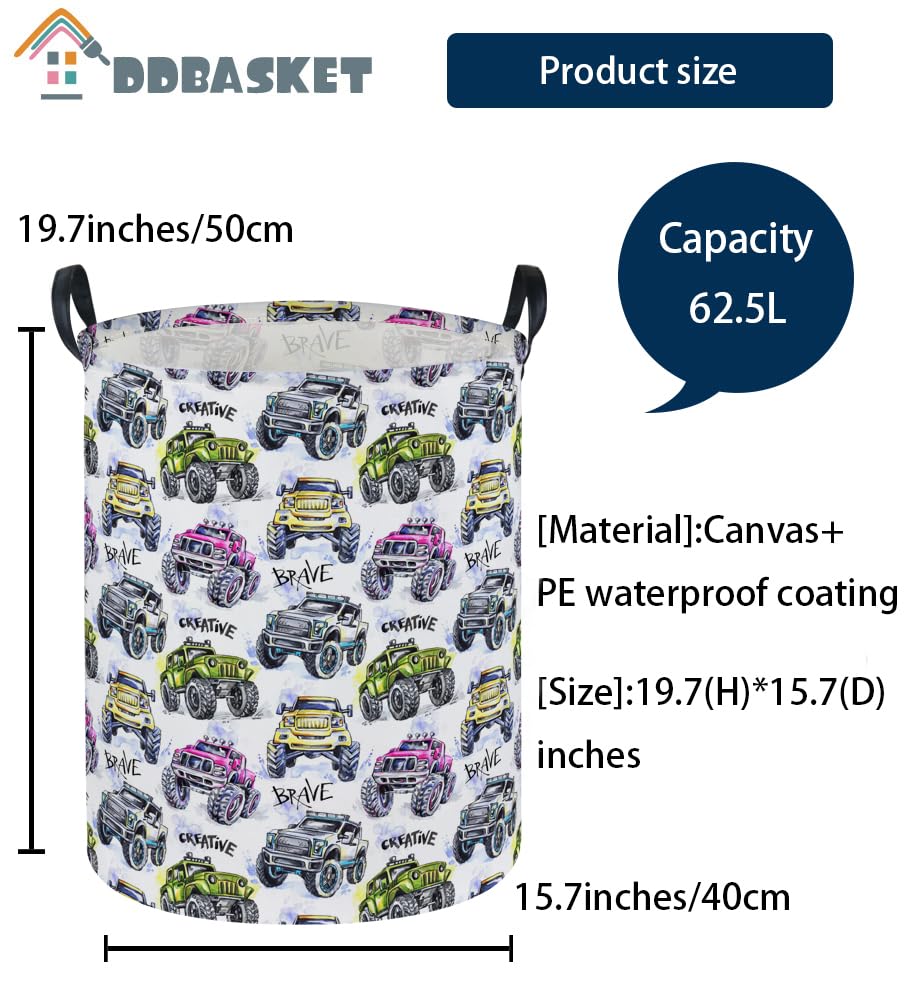 Ddbasket Kidslaundry Basket Boys Hamper For Nursery Boy And Girl Monster Racing Hamper Cute Kids Toys Storage Bin Organizer Room