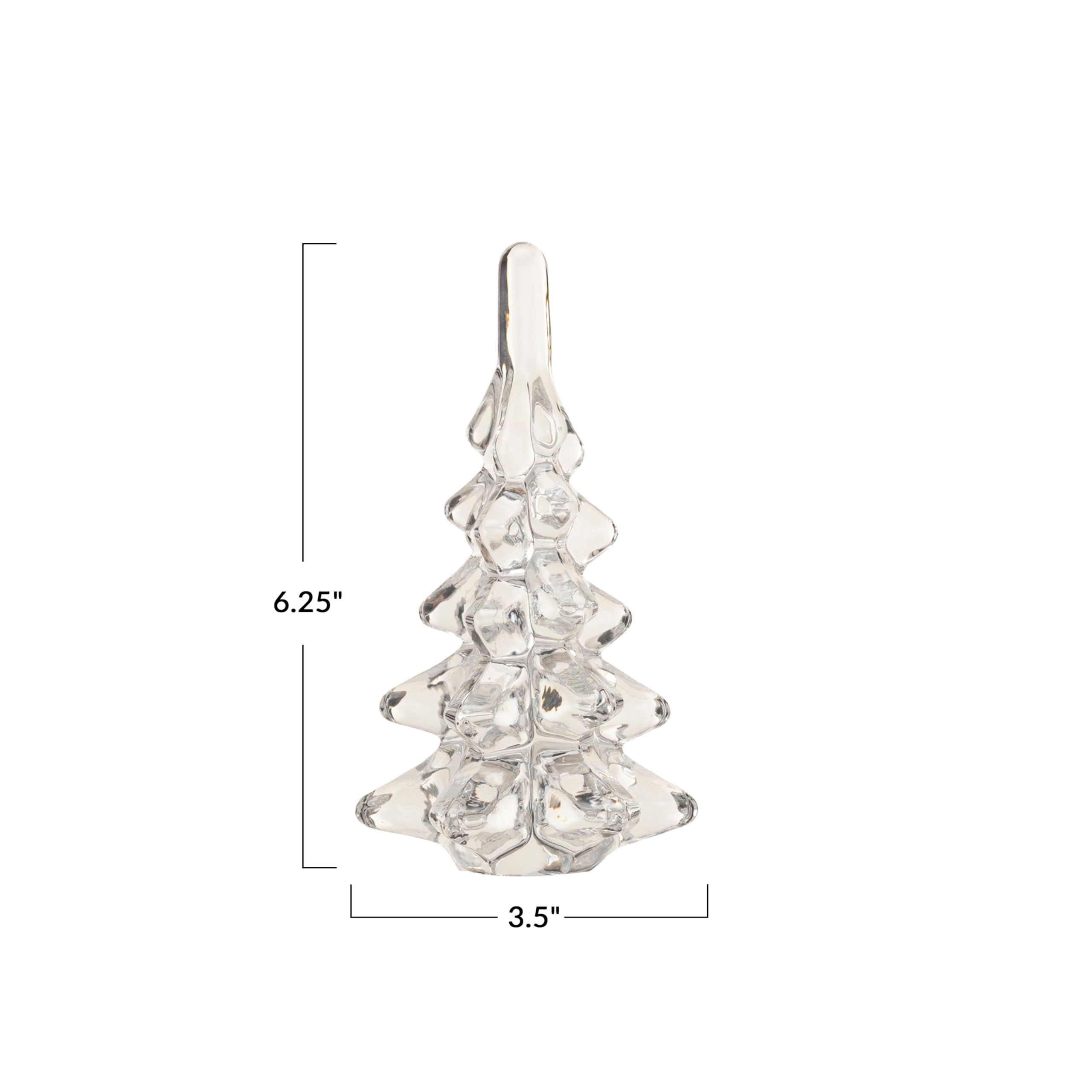 Creative Co-Op Mini Glass Christmas Tree Decor, Clear