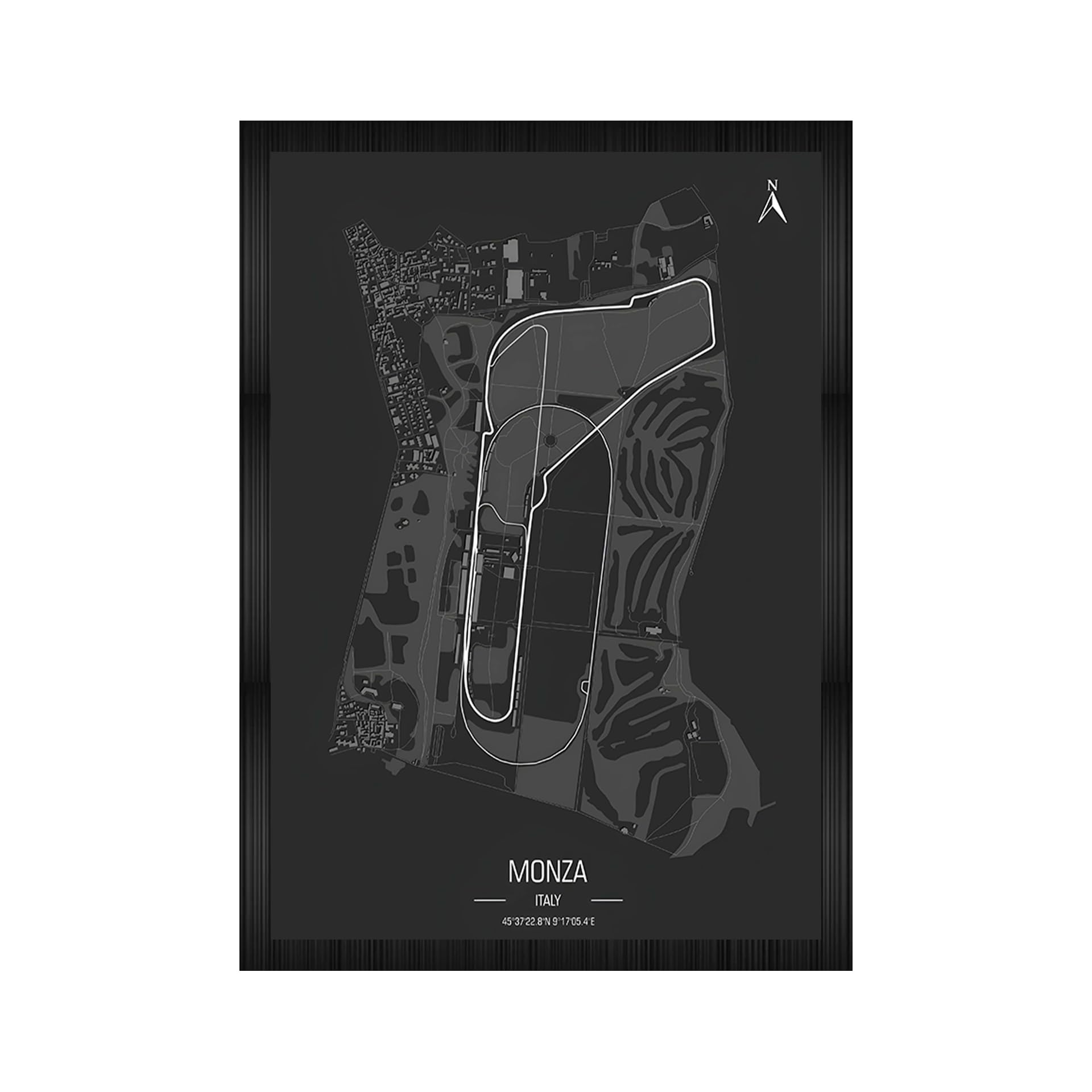 Codersparadise Monza - F1 Maps Wall Poster Frames | Aesthetic A4 Poster Frames For Home, Living Room, Bedroom And Office | Wall 