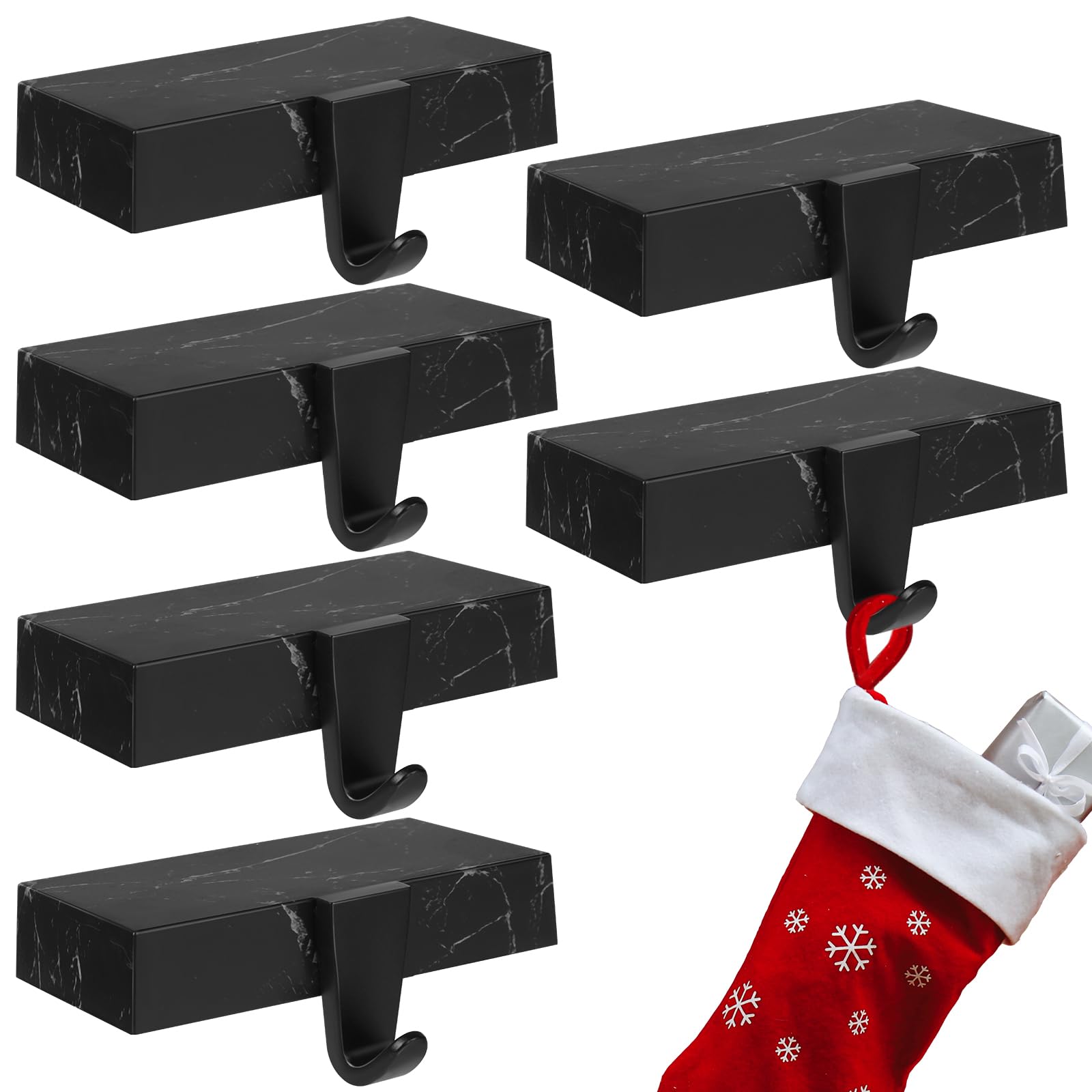 WYTAOHZL 6PCS Christmas Stocking Holders Mantle Stocking Hangers Hooks Holder for Mantle Metal Hangers for Fireplace Stair Indoo