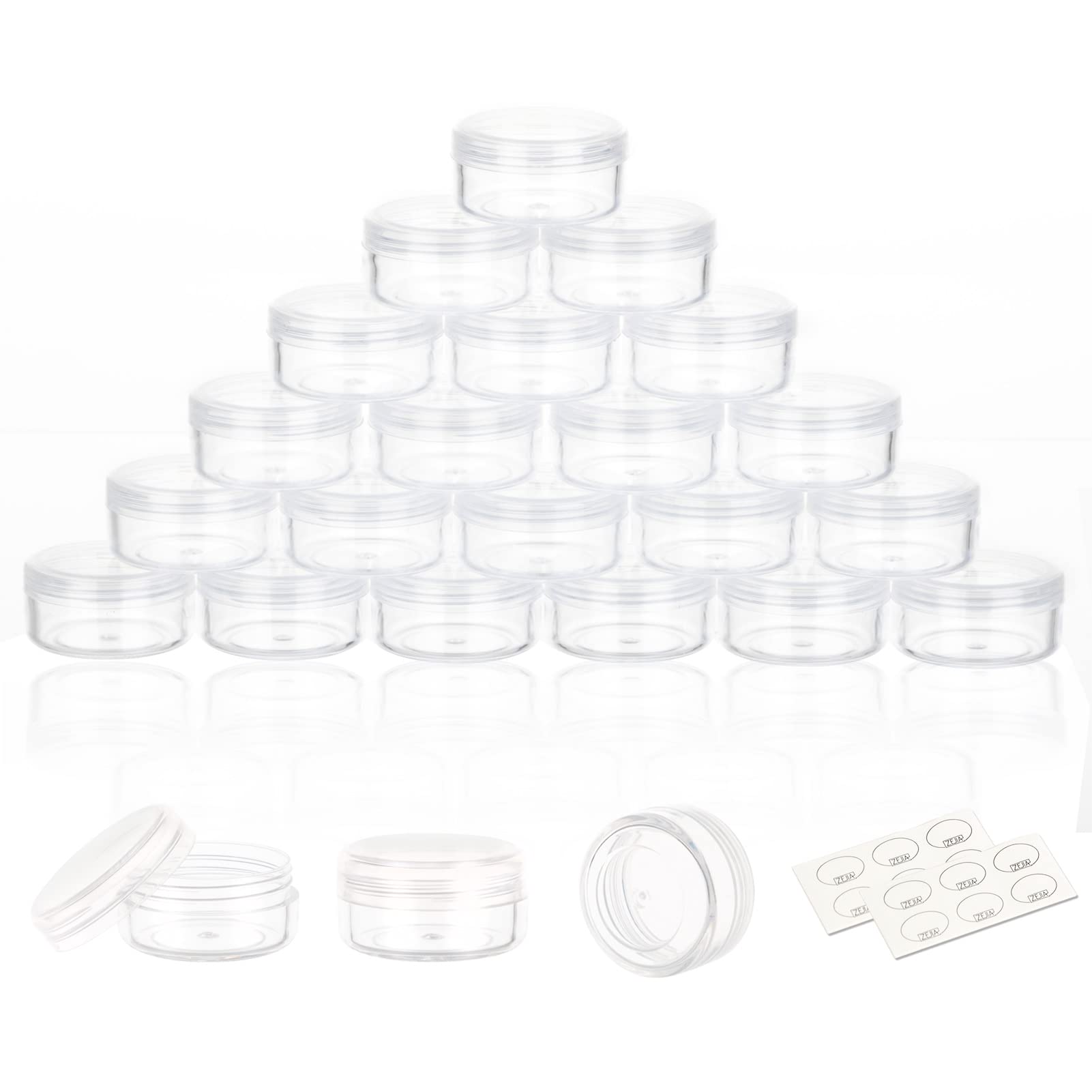 Zejia 3 Gram Sample Containers With Lids, 25 Count Tiny Sample Jars, 3Ml Makeup Cosmetic Containers For Lip Balms, Lotion, Powde