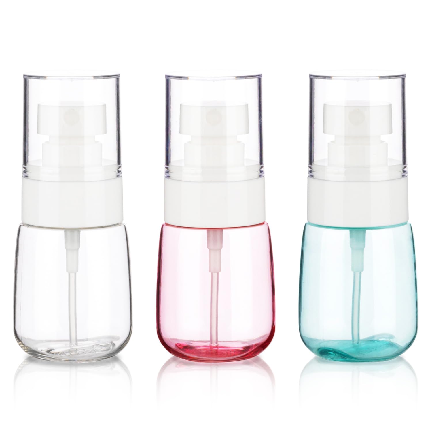 Givitasot 3Pack Small Spray Bottle, 1Oz Mini Spray Bottles, Empty Travel Spray Bottle, Fine Mist Plastic Spray Bottles (Clear+Gr