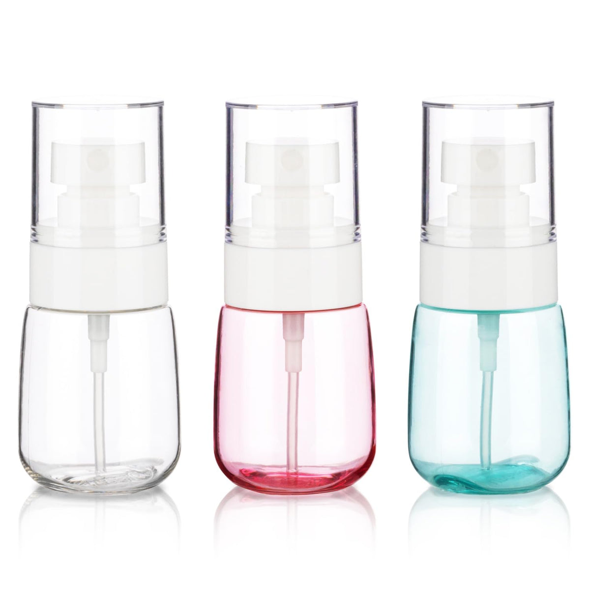 Givitasot 3Pack Small Spray Bottle, 1Oz Mini Spray Bottles, Empty Travel Spray Bottle, Fine Mist Plastic Spray Bottles (Clear+Gr