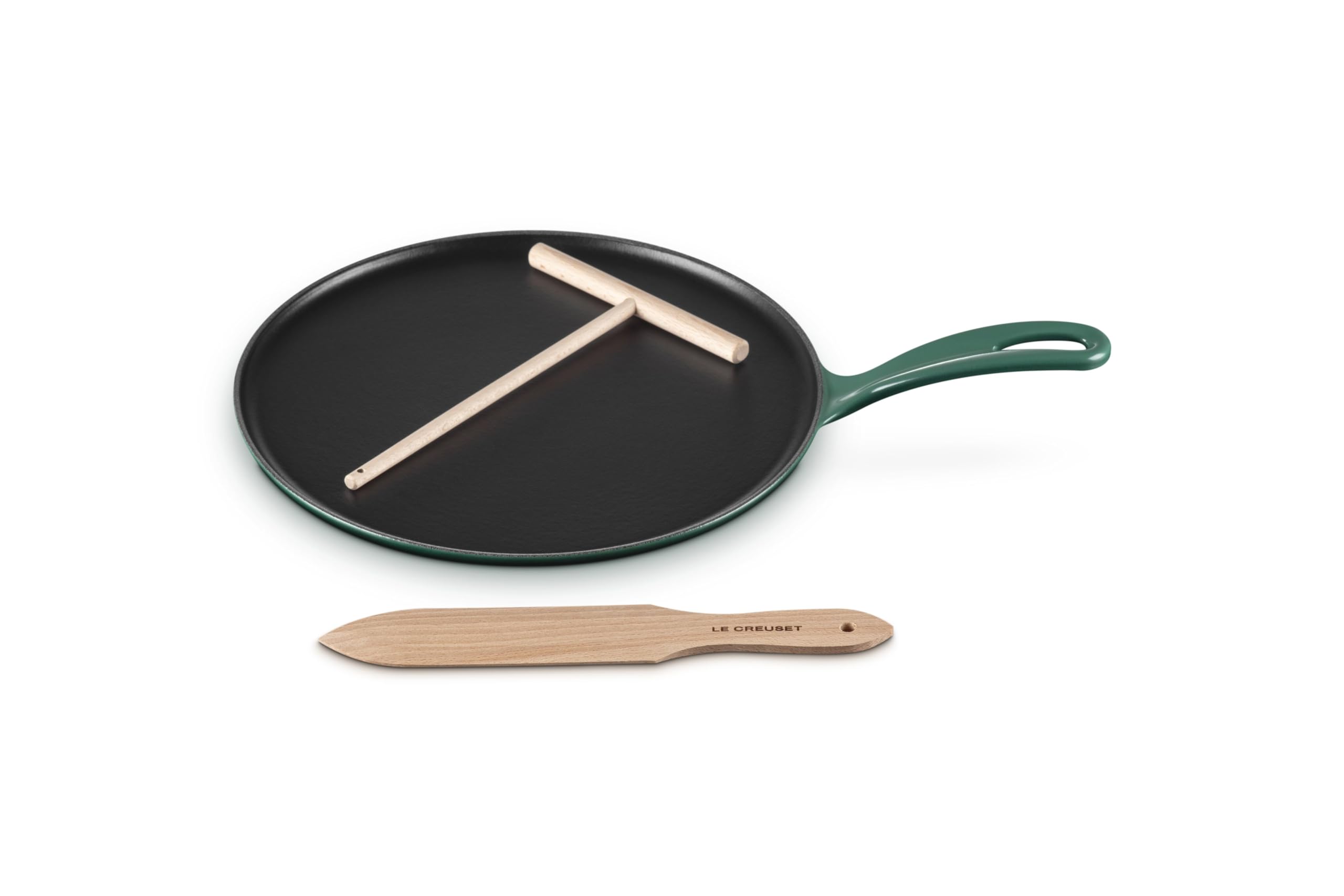 Le Creuset Enameled Cast Iron Traditional Round Crepe Pan, 10.25, Artichaut