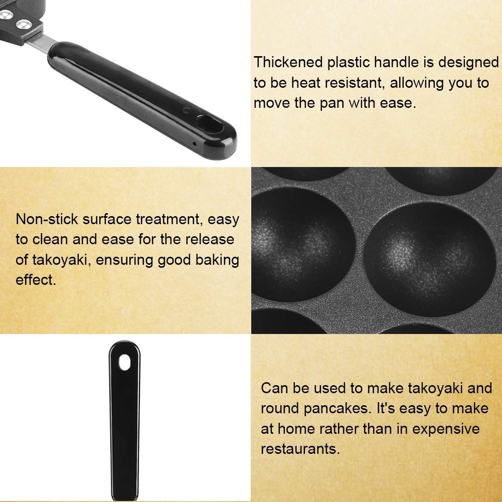 Takoyaki Maker,12 Holes Aluminum Takoyaki Pan Non Stick Grill Pan Plate Cooking Baking Mold Tray Takoyaki Grill Pan For Takoyaki