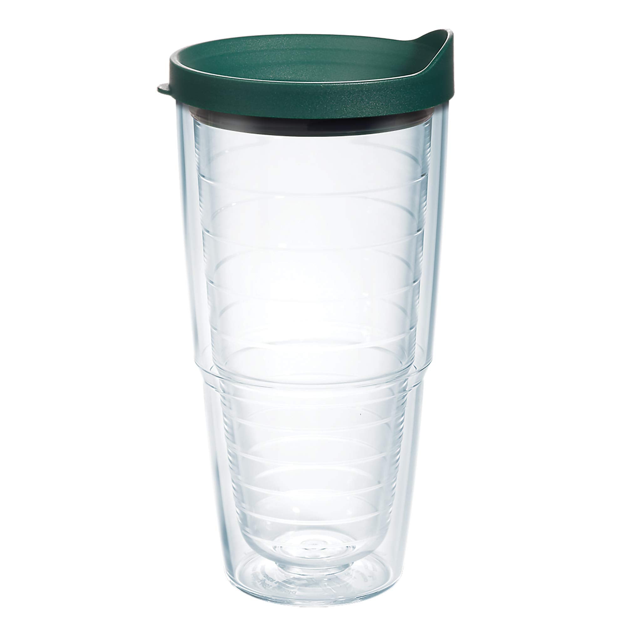 Tervis Clear & Colorful Lidded Made In Usa Double Walled Insulated Tumbler Travel Cup Keeps Drinks Cold & Hot, 24Oz, Hunter Gree