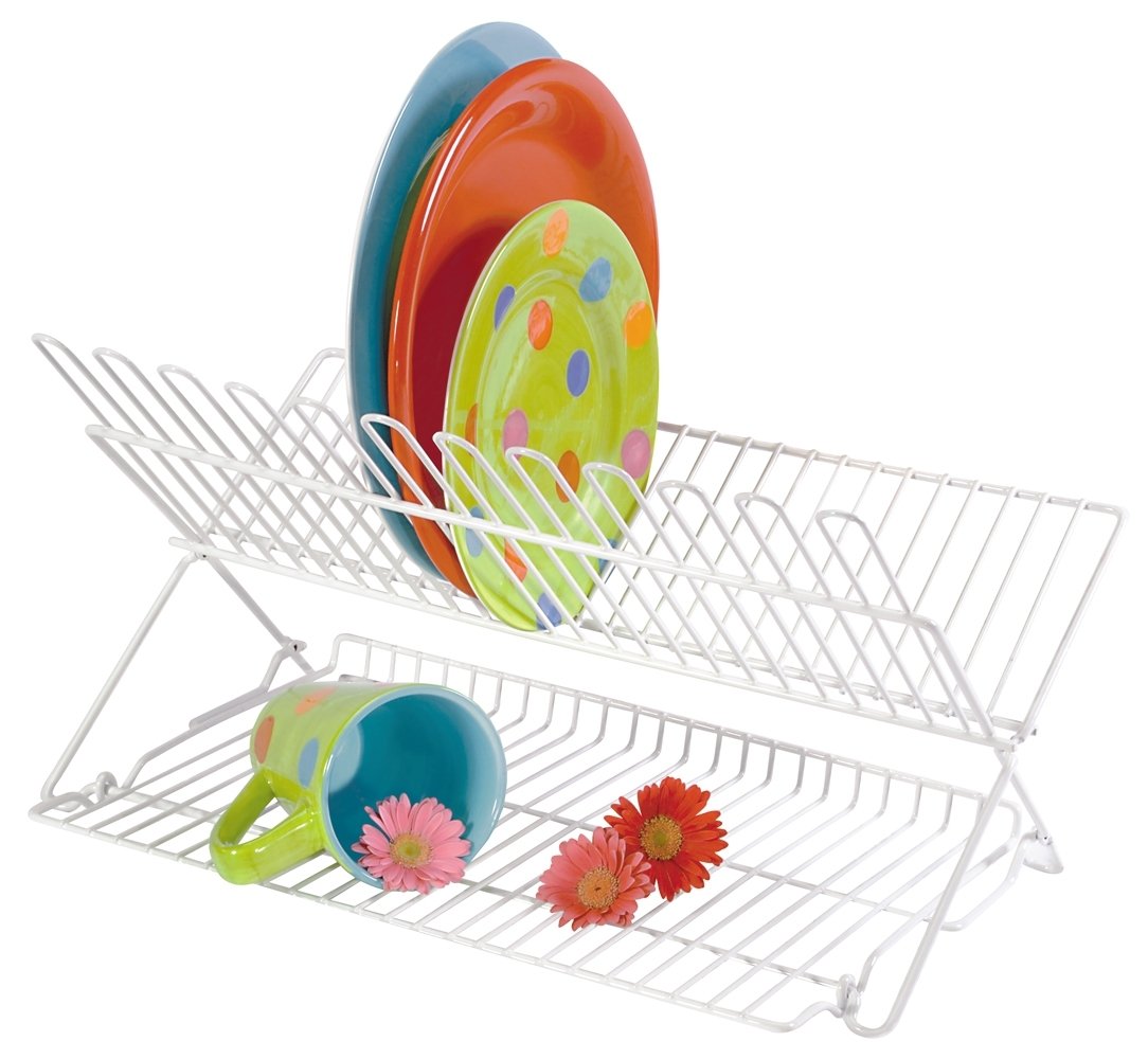 Better Houseware Large Folding Dish Drying Rack Space-Saving Dish Rack For Kitchen Counter Versatile Dish Racks Folding Design F