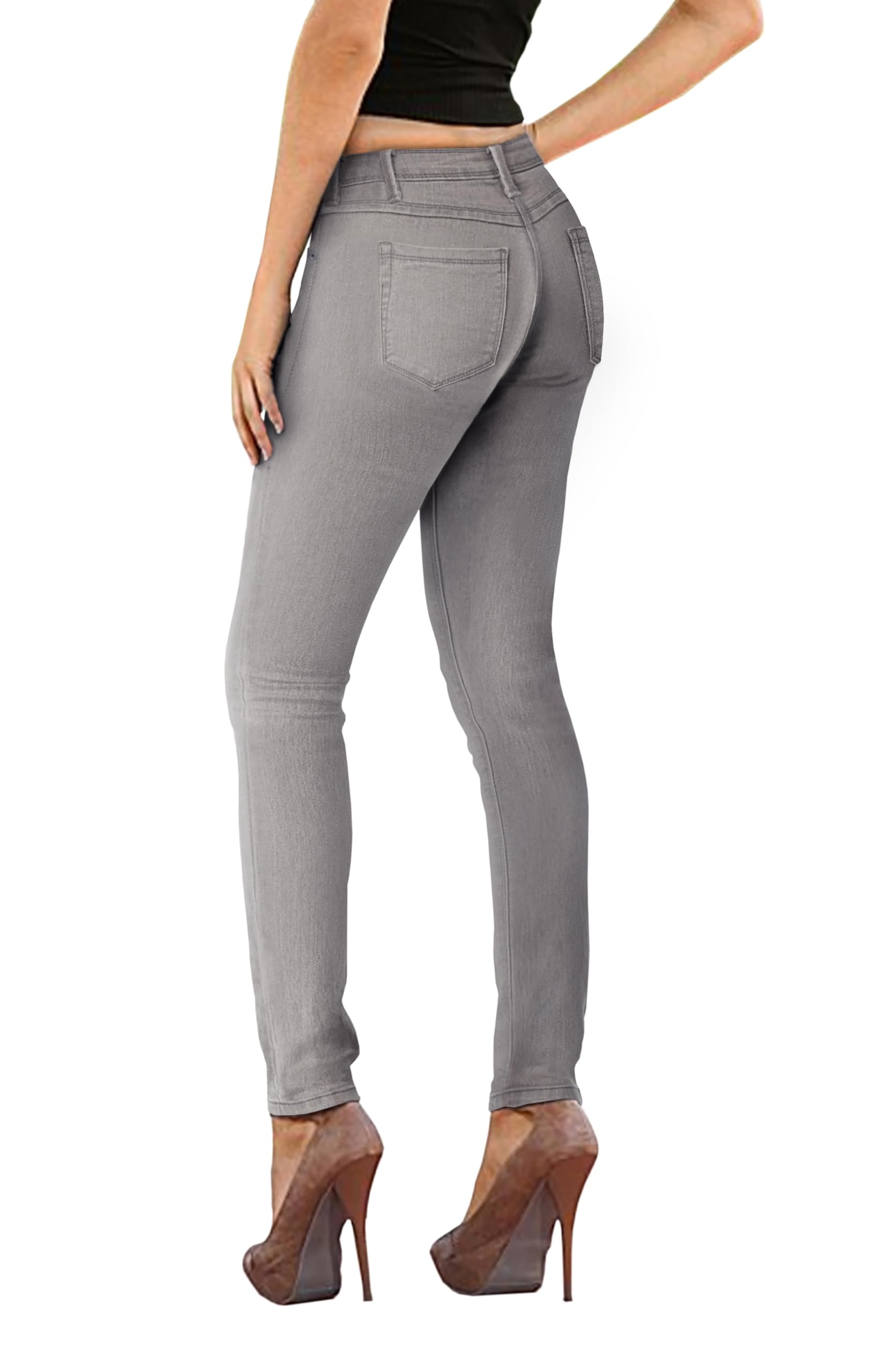 Hybrid  Company Womens Super Comfy Stretch Denim 5 Pocket Jean P22882Sk Grey 5