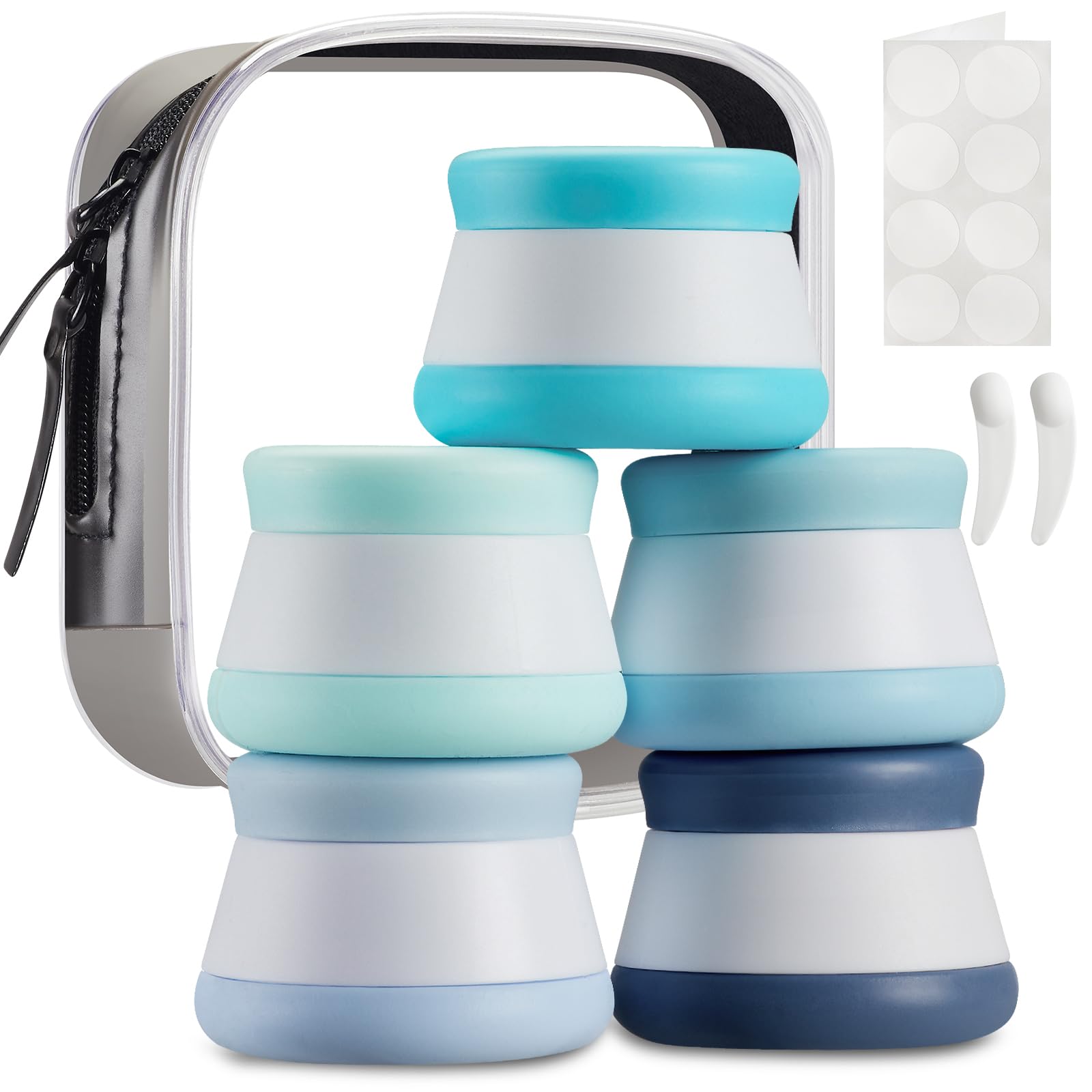 Insfit Travel Containers For Toiletries, Tsa Approved Silicone Cream Jars, Travel Size Containers With Lids, Bpa Free Leakproof