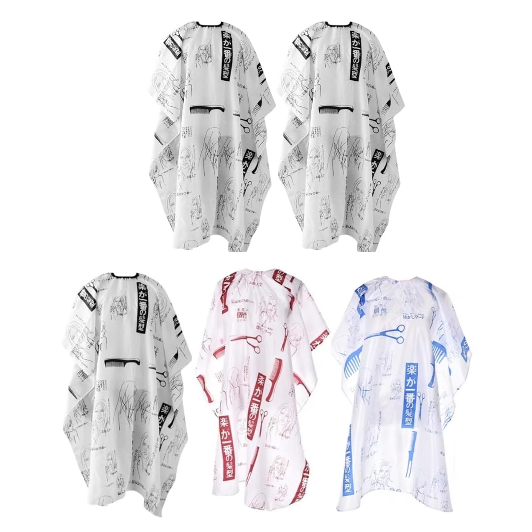 Gutargoo Cutting Sheet Apron Hairdressing Gown Cape Hair Cutting Barber Cloth Salon Accessories (Color May Vary) (5)