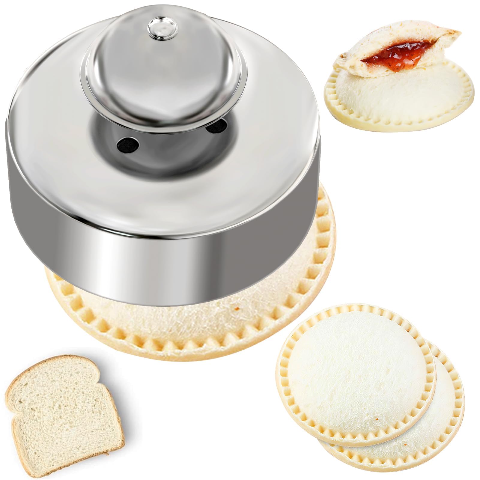 Sandwich Cutter, Uncrustables Sandwich Maker 3.5In Cookies Cutter 304 Stainless Steel, Jelly Sandwiches Tool/Pbj Sandwich Cutter