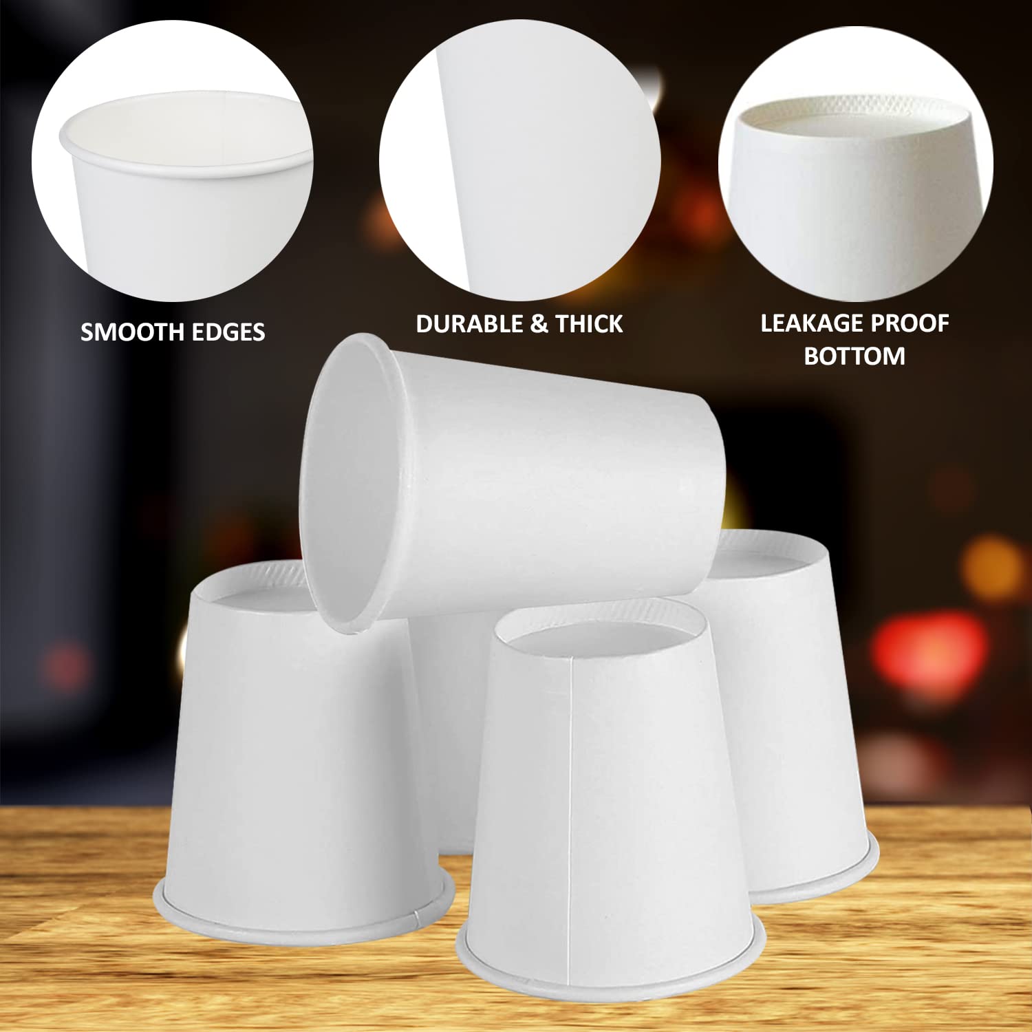 Smygoods 10 Oz. White Paper Hot Cups, Disposable Paper Cups, Espresso Cups, 100 Count