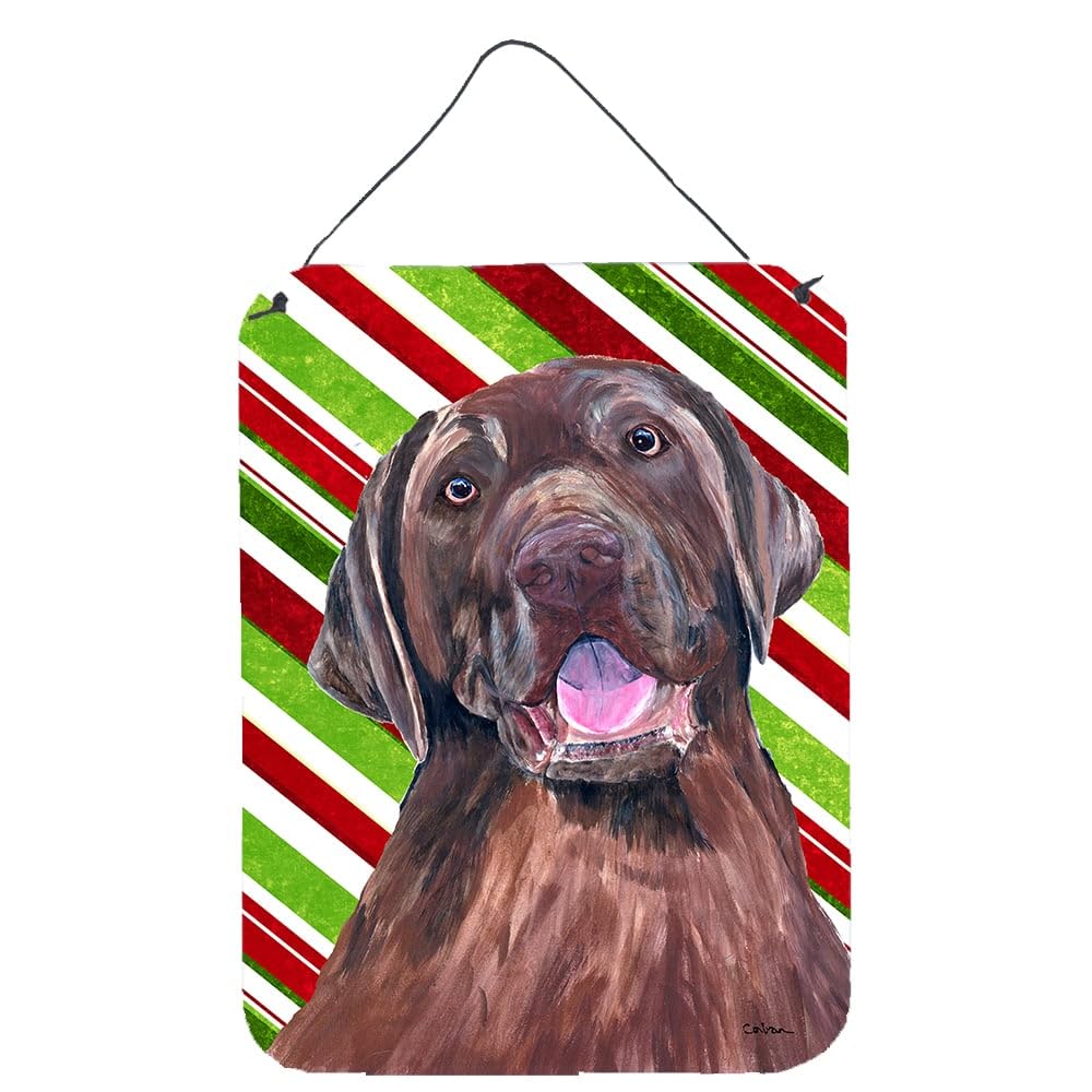 Carolines Treasures SC9344DS1216 Labrador Candy Cane Holiday Christmas Wall or Door Hanging Prints Aluminum Metal Sign Kitchen 