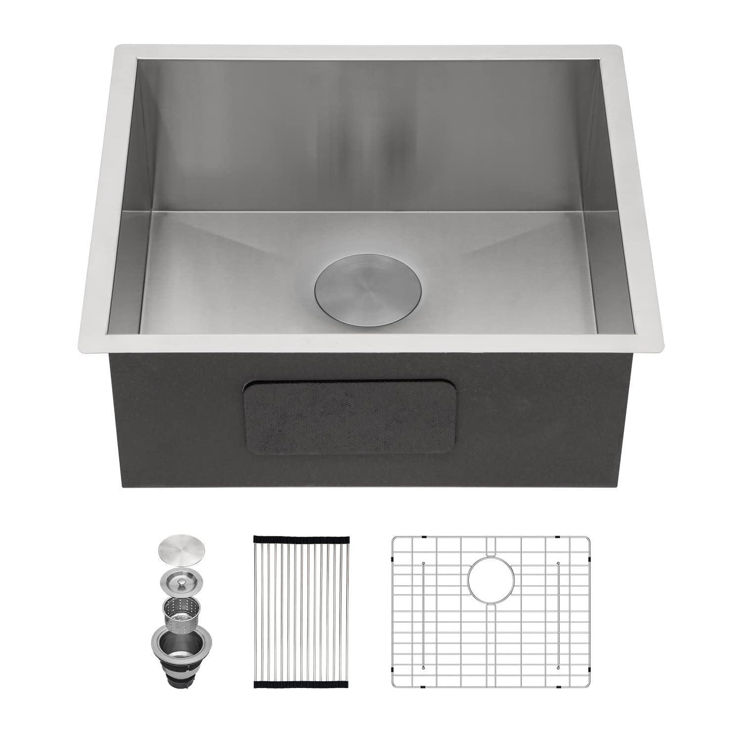 Kichae 21 Inch Kitchen Bar Sink Undermount Single Bowl Stainless Steel 16 Gauge Handmade Modern Under Counter Handmade Wet Bar R