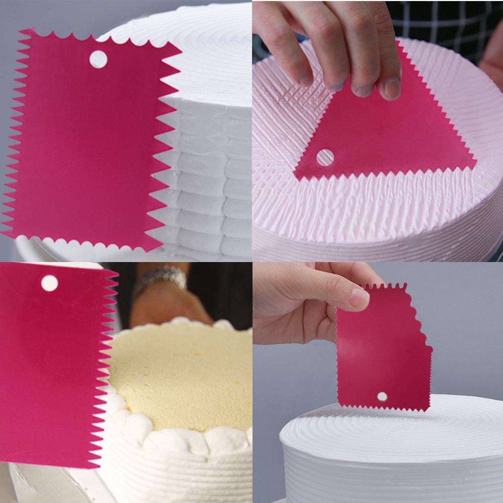 Cake Scraper Smoother And Fondant Kits, Dakuan Fabulous 6 Pcs Cake Decorative Scrapers Polisher And 16 Pcs Of Cake Modeling And