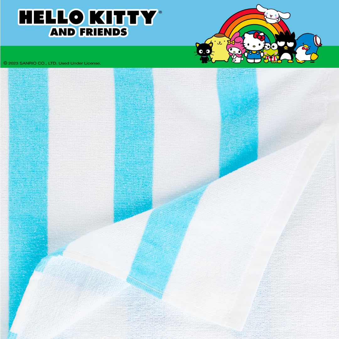 Franco Collectibles Sanrio Hello Kitty & Friends Super Soft Cotton Bath/Pool/Beach Towel, 60 In X 30 In, (Official Licensed Prod