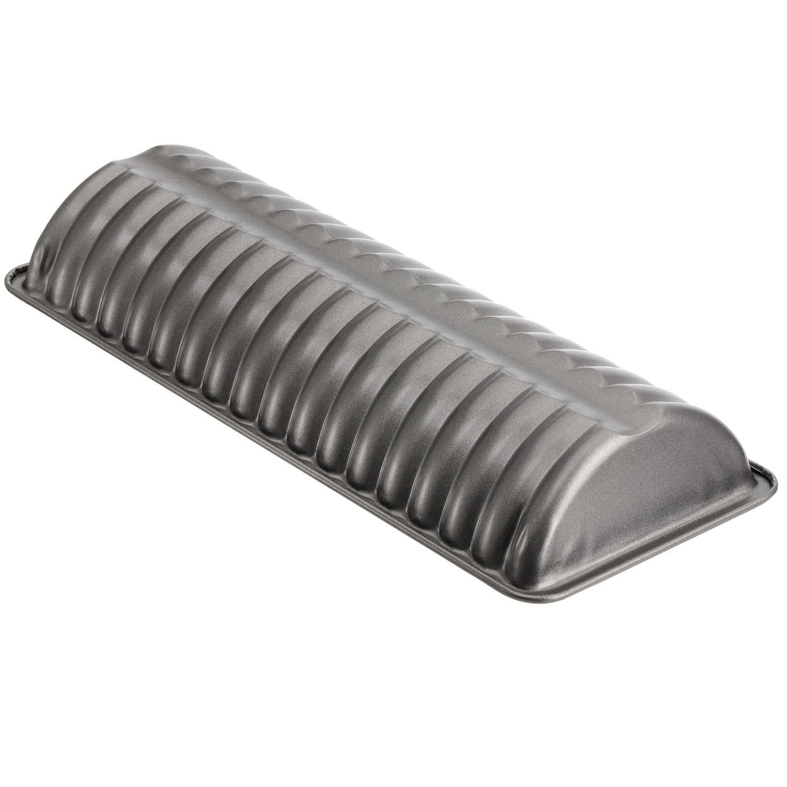 Peohud Almond Cake Pans - 4 Pack Non-Stick Carbon Steel, 12.3"x4.8"x1.8", Silver, Model P-AlmondCakePan-4p