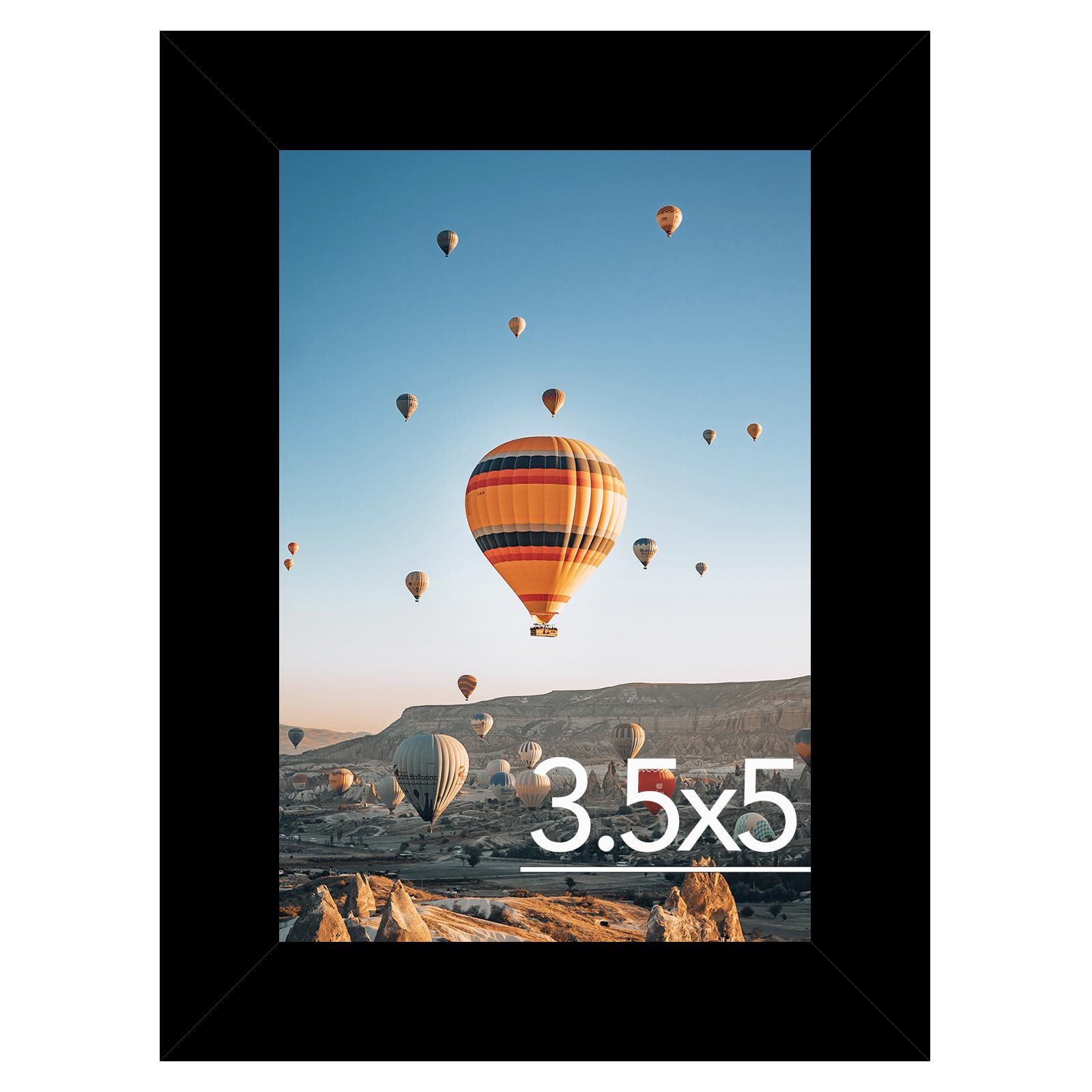 JCJMY 3.5x5 Picture Frame Black for Wall or Tabletop, 3.5 x 5 Wall Gallery Poster Photo Frame with Shatter Resistant Plexiglass,