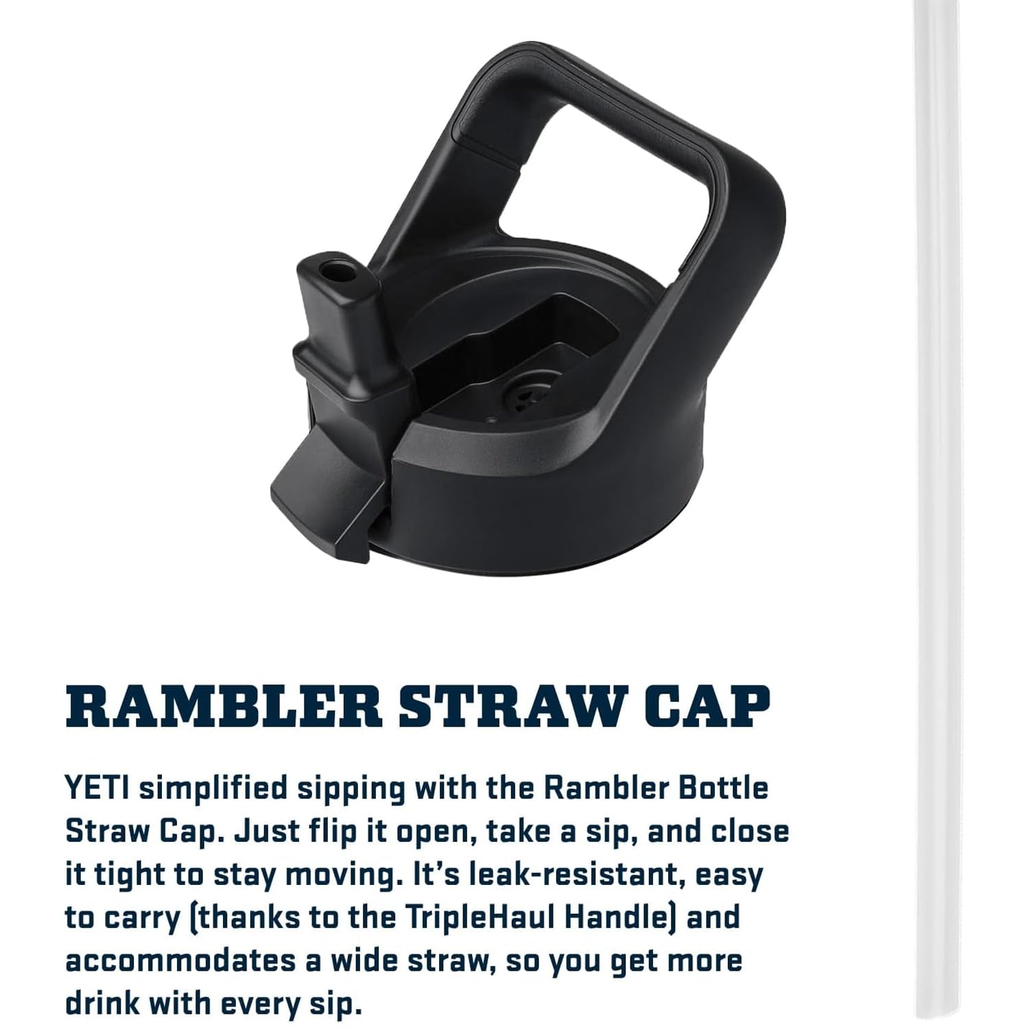 Yeti Rambler 26 Oz Bottle, Vacuum Insulated, Stainless Steel With Straw Cap, Grey Stone