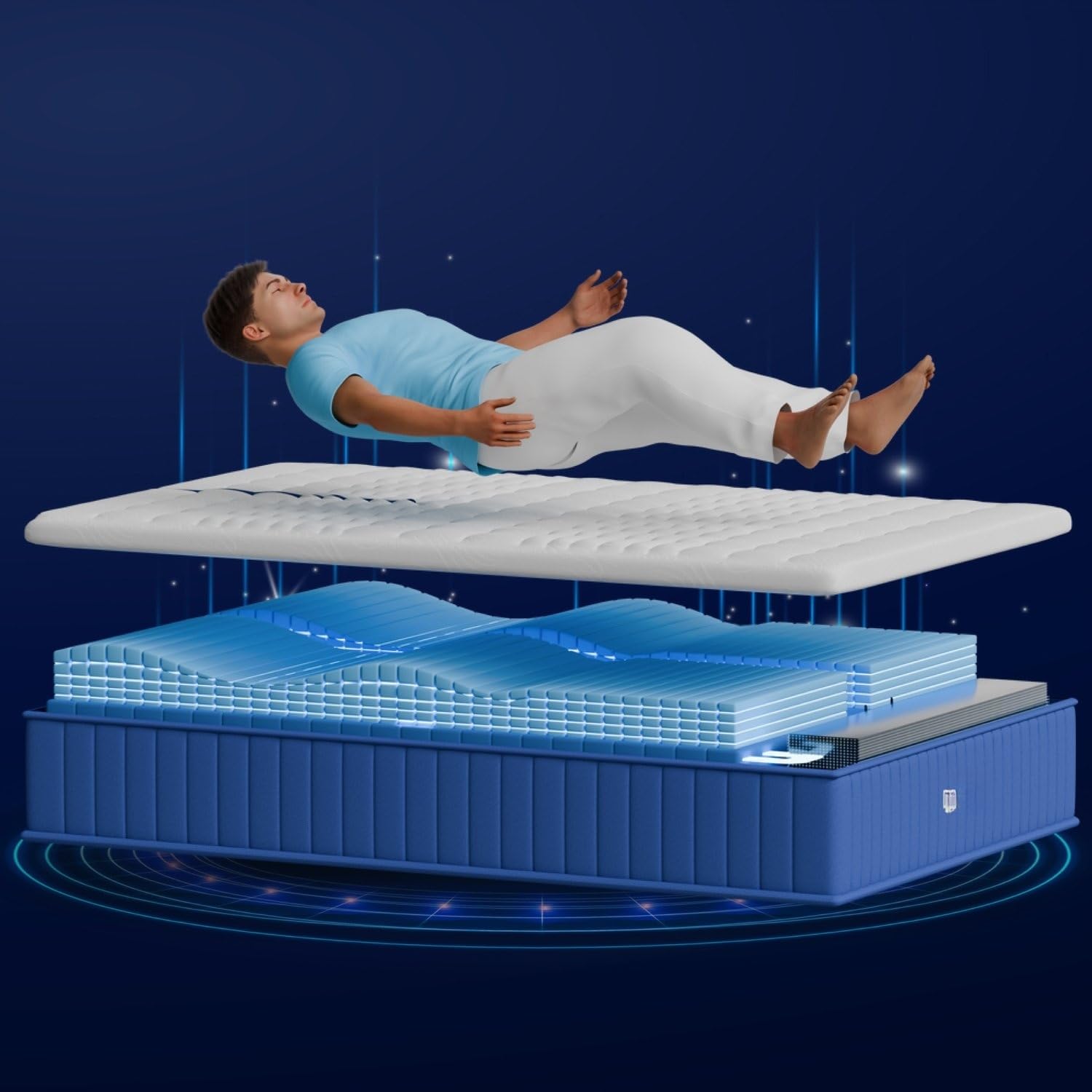 The Sleep Company Latex SensAI Mattress with AIPowered Firmness | AntiSnore Mode | Sleep Analytics | 6Zone Adaptive Support |