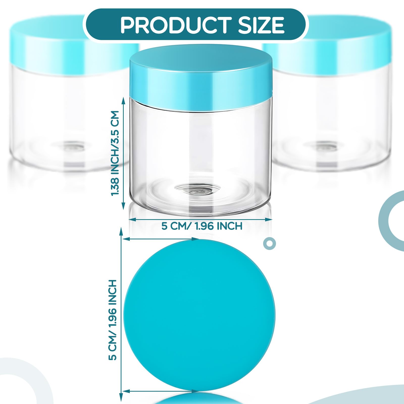 Satinior 6 Pack Clear Container With Lids Small Plastic Jars Wide Mouth Round Airtight Leak Proof Container Jars With Lid For Tr