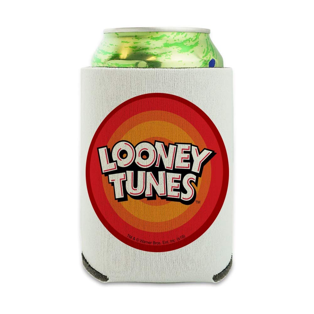 Looney Tunes Logo Can Cooler - Drink Sleeve Hugger Collapsible Insulator - Beverage Insulated Holder