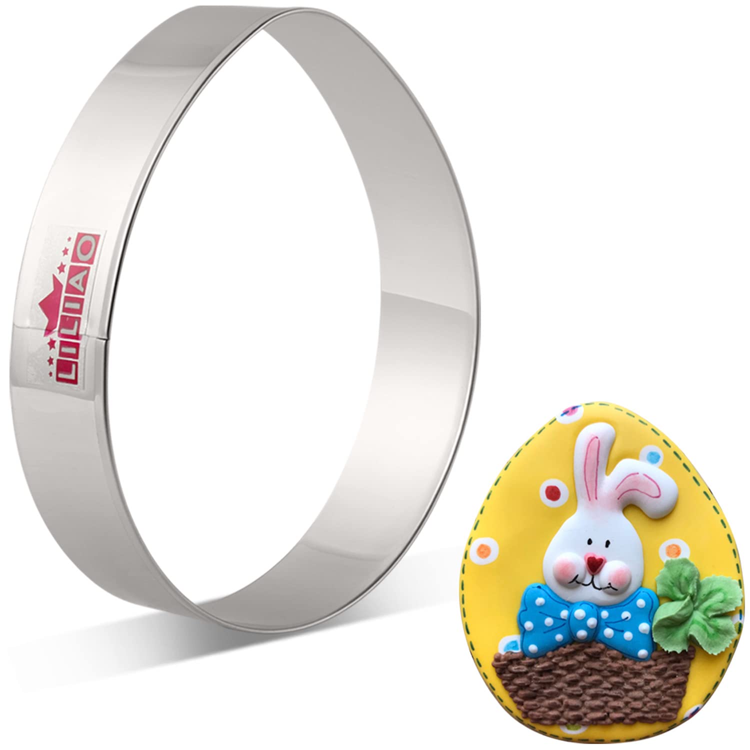 Liliao 3.9'' Egg Cookie Cutter, Stainless Steel