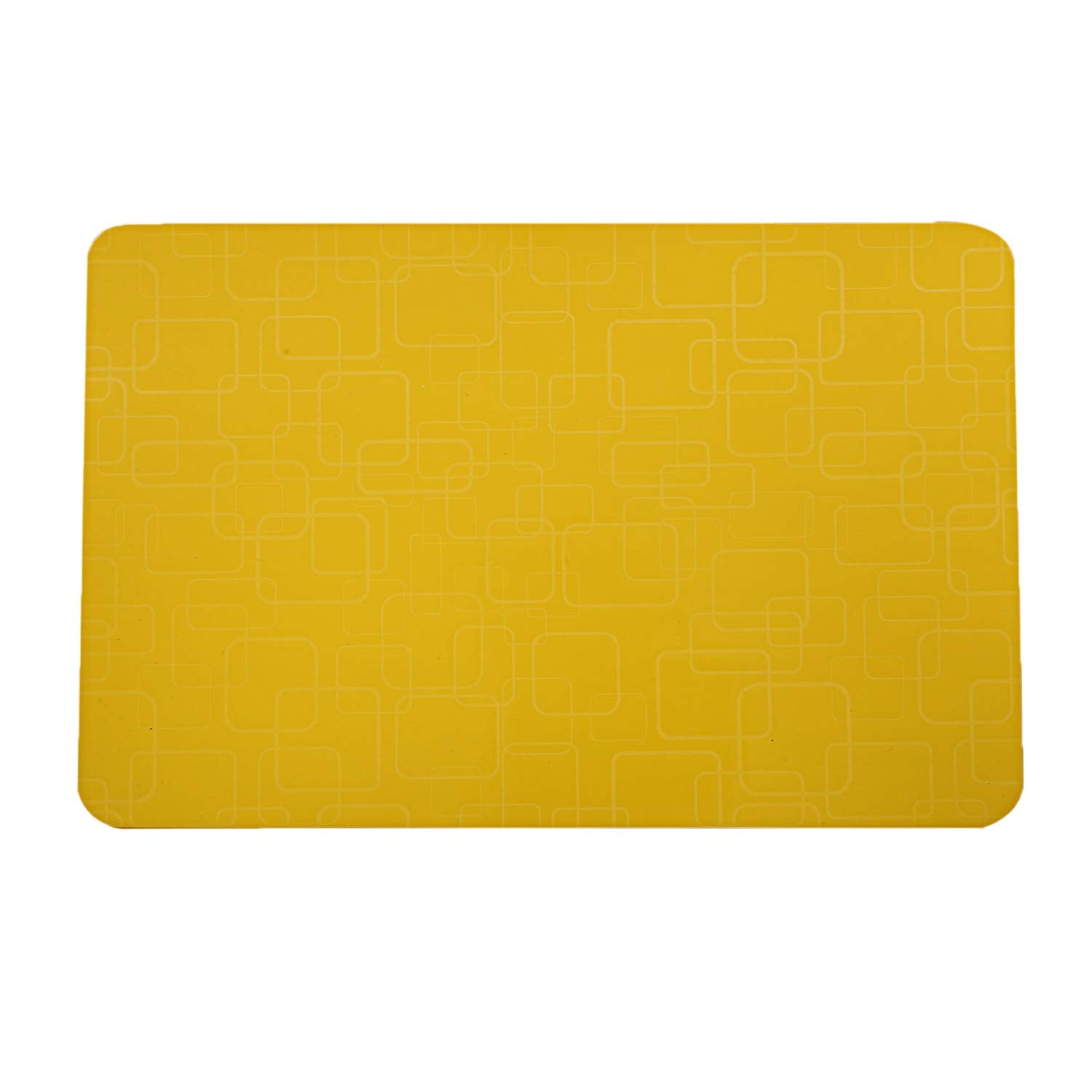 Kuber Industries Checkered Design Pvc 6 Pieces Dining Table Placemat Set (Yellow), Ctktc13704